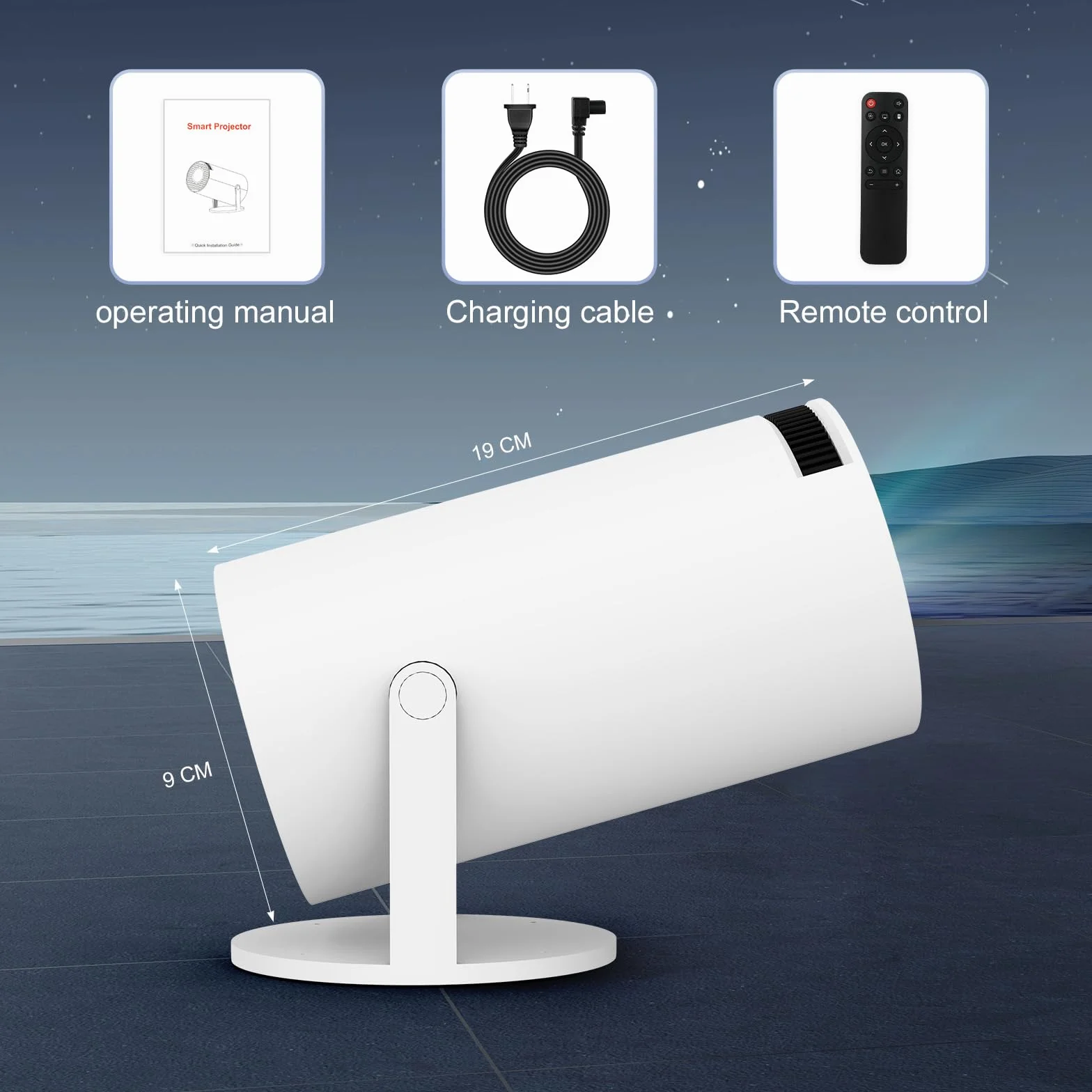 Mini projektor WIFI 6 Bluetooth 4K 1080P przenośny obracany 130 cali automatyczny keystone