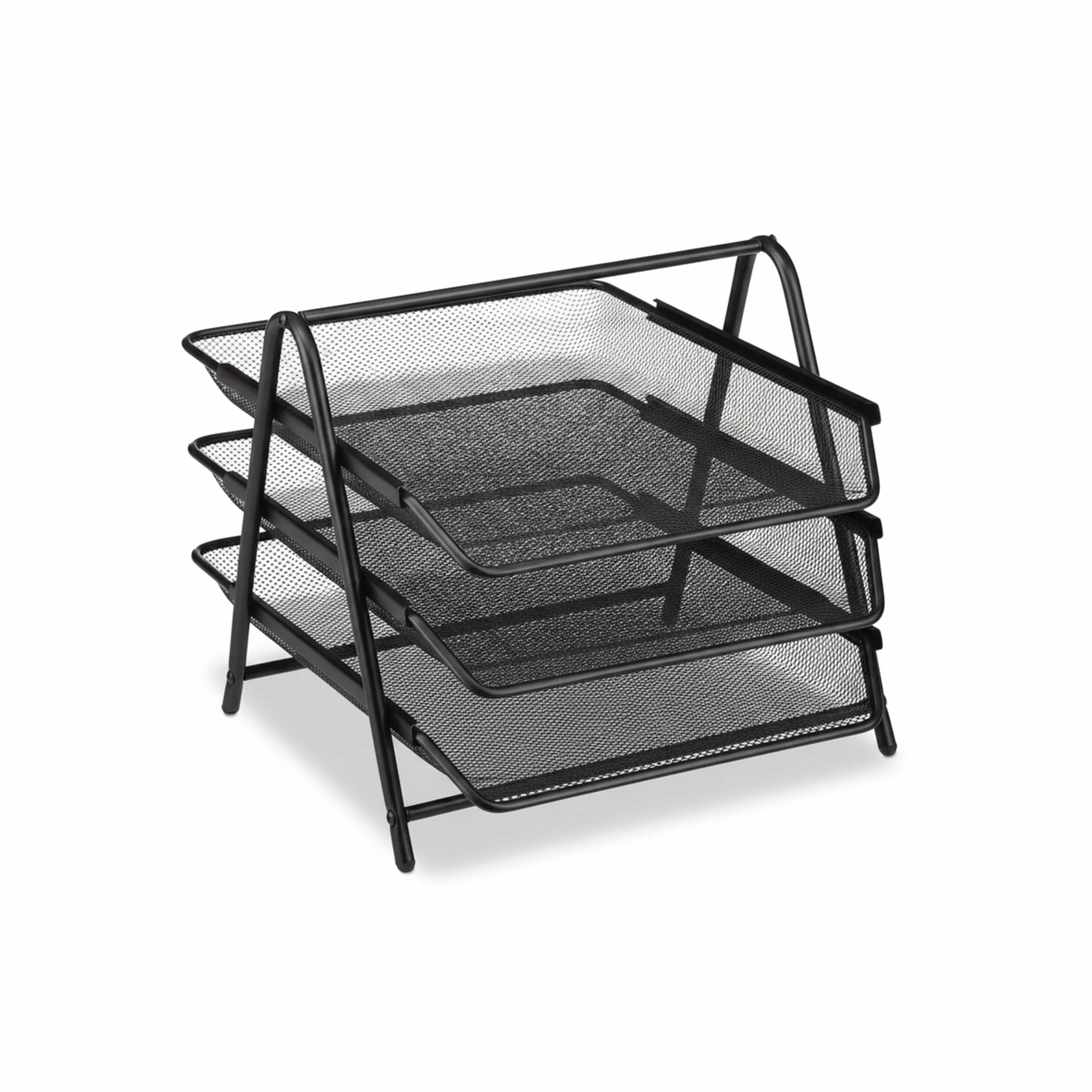 Relaxdays Półka na Dokumenty Metal Czarny 35.5 x 29.5 x 27 cm