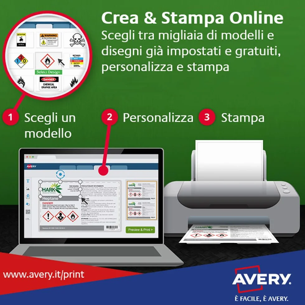 Avery L6009-20 etykiety samoprzylepne srebrne 48 na arkusz A4 45,7 x 21,2