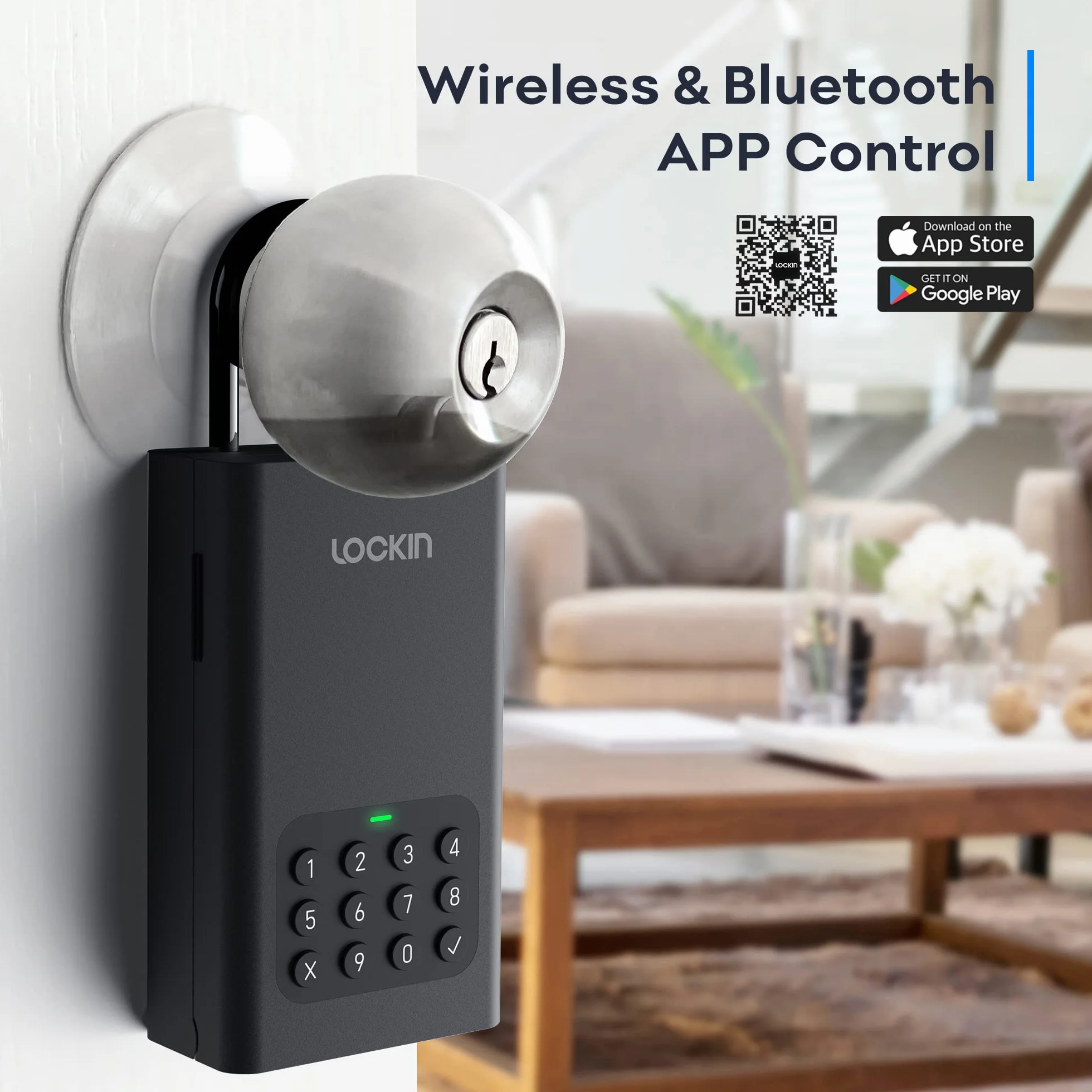 Lockin Uaktualniona bezprzewodowa inteligentna skrytka na klucze do domu na zewnątrz naścienna wisząca elektroniczna skrzynka na klucze aplikacja cyfrowy Bluetooth bezpieczny zdalny dostęp kod PIN dla