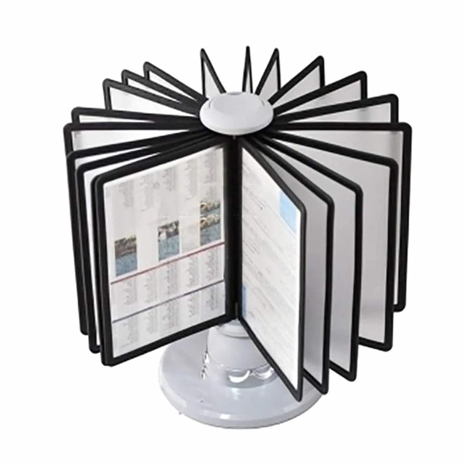 Stojak na dokumenty na biurko, obrotowy stojak ekspozycyjny na katalog, 20 dwustronnych paneli, rozmiar liter, trwały organizer na dokumenty na biurko, do ekspozycji dokumentów A4, obrotowa wkładka,
