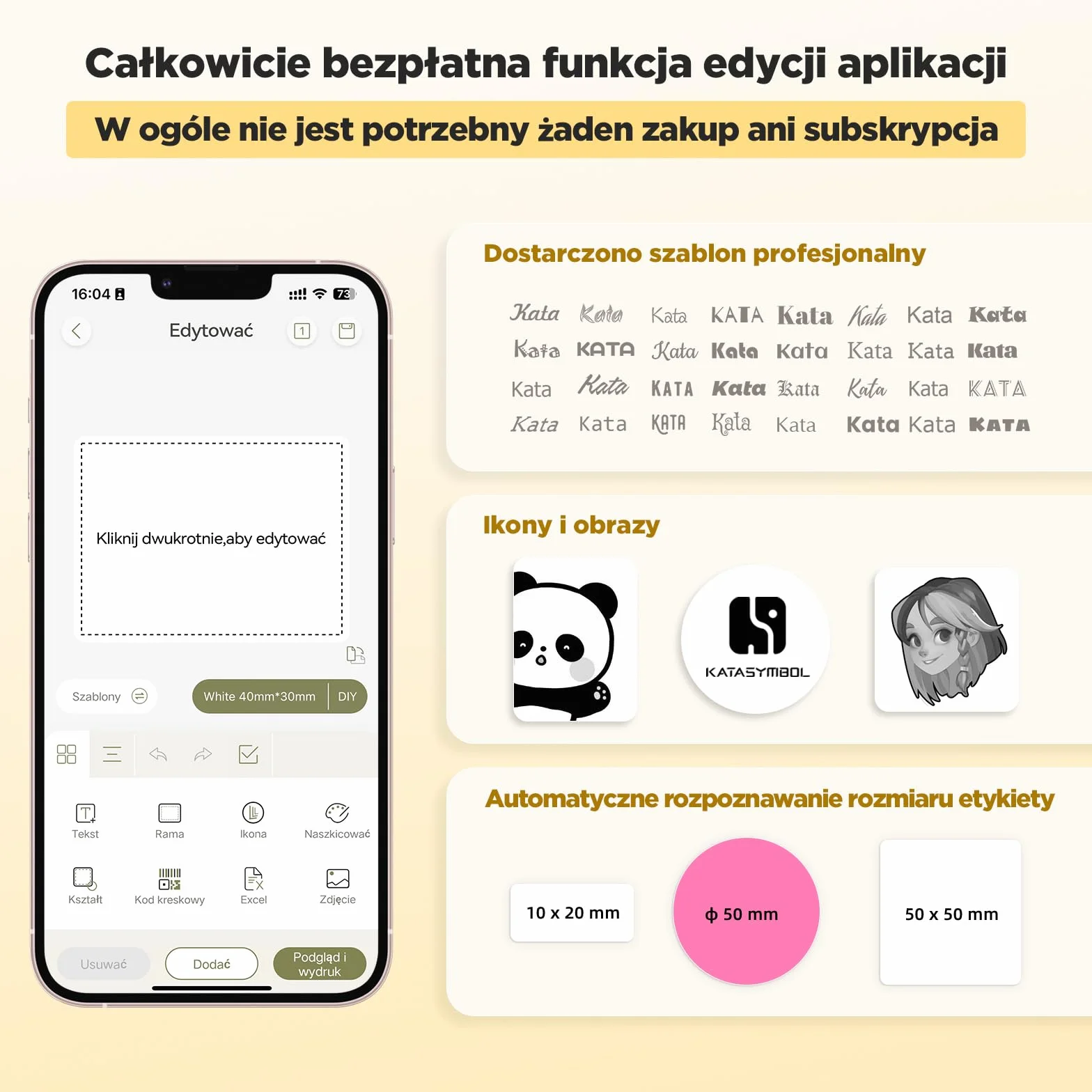 SUPVAN T50M Pro Termiczna Drukarka Etykiet Samoprzylepnych z Białymi Etykietami