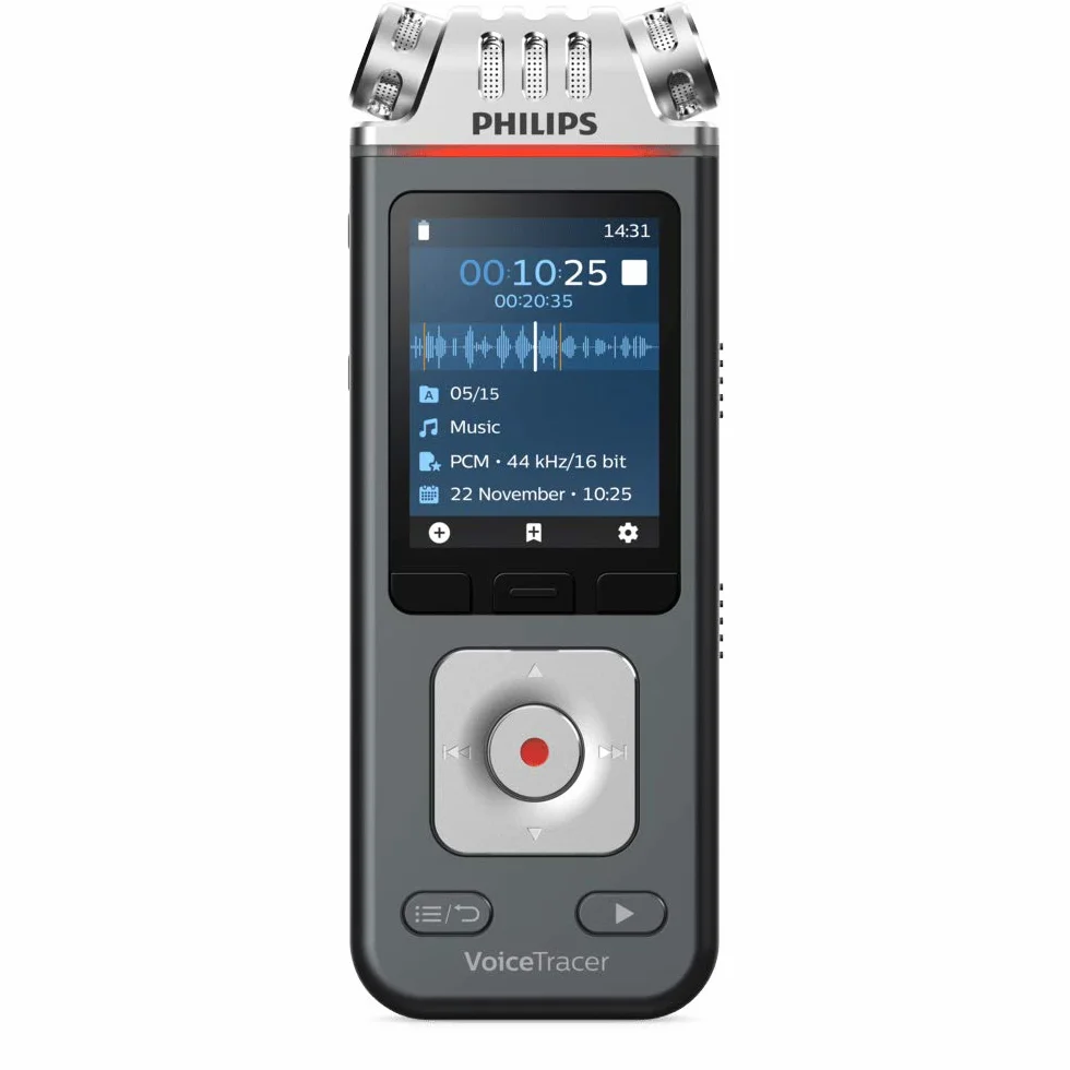 Philips Voice Tracer DVT7110 Rejestrator Audio, Szary, 3.5mm