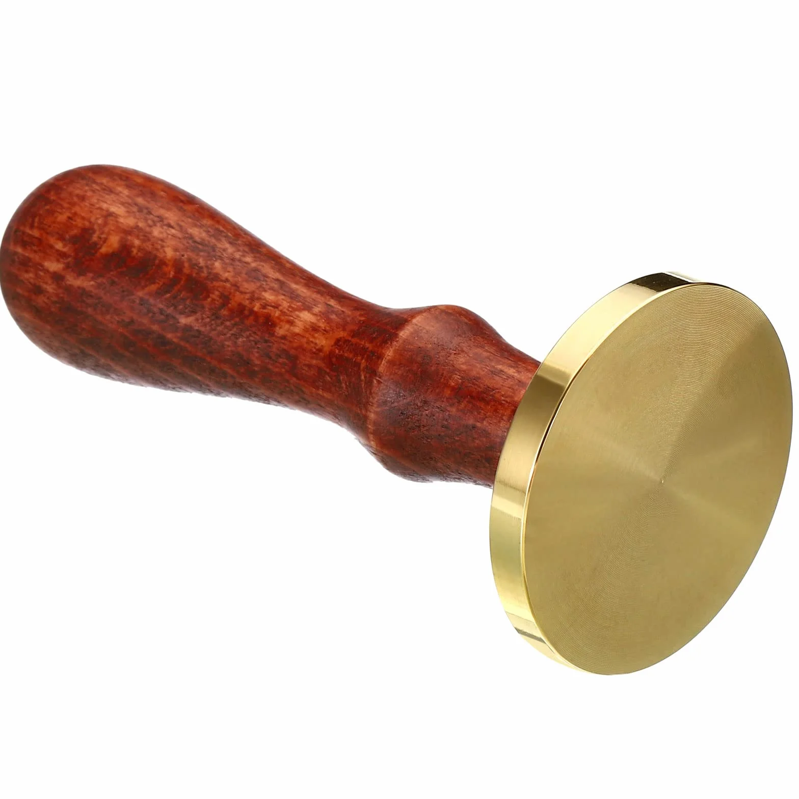PATIKIL 40 mm okrągła pusta pieczęć woskowa, zdejmowana mosiężna główka bez rzeźbienia drewniany uchwyt retro na kopertę zaproszenie opakowanie wina opakowanie prezentów