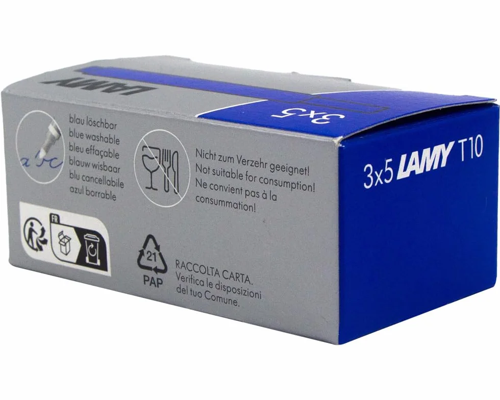 Lamy Zestaw składający się z 1 x pióro wieczne safari 017 w kolorze umbra dla osób leworęcznych i 1 x T10 3-częściowy zestaw wkładów atramentowych w oryginalnym kartonie – kolor tuszu niebieski