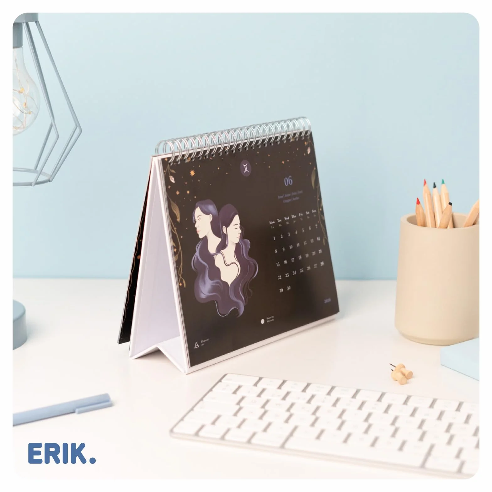 Grupo Erik Desk Calendar 2026 Astral Astrology Monthly Planner