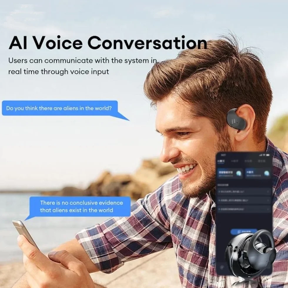 T26 Pro Language Translator, Simultaneous Interpretation Earphone, Supports over 75 Different Languages, Translation Earbuds Real Time(Black)