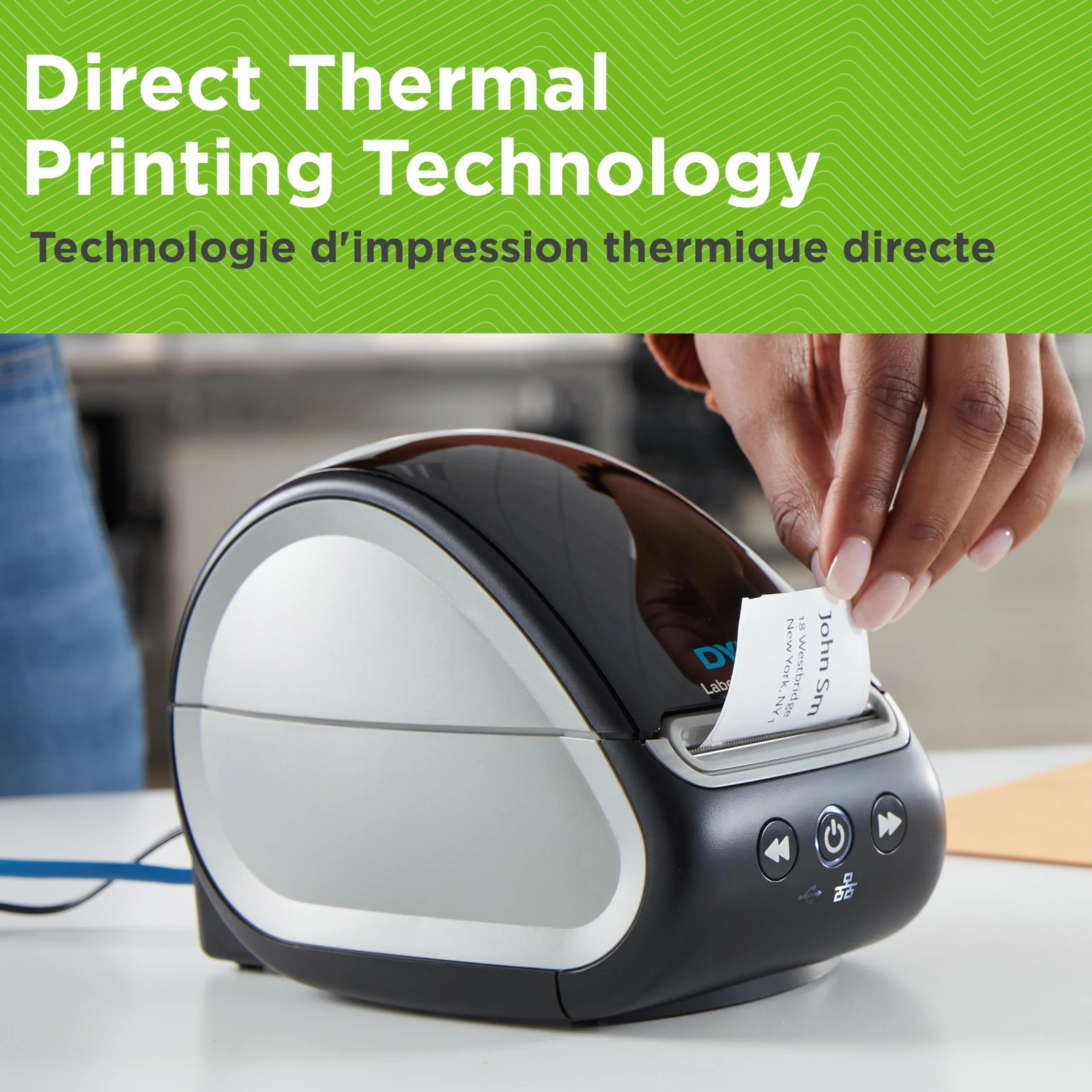 DYMO LabelWriter 550 Turbo Label Printer | Drukarka etykiet z szybkim bezpośrednim drukiem termicznym | Drukuje etykiety wysyłkowe i inne z łącznością USB/LAN | Wtyczka 2-pinowa UE
