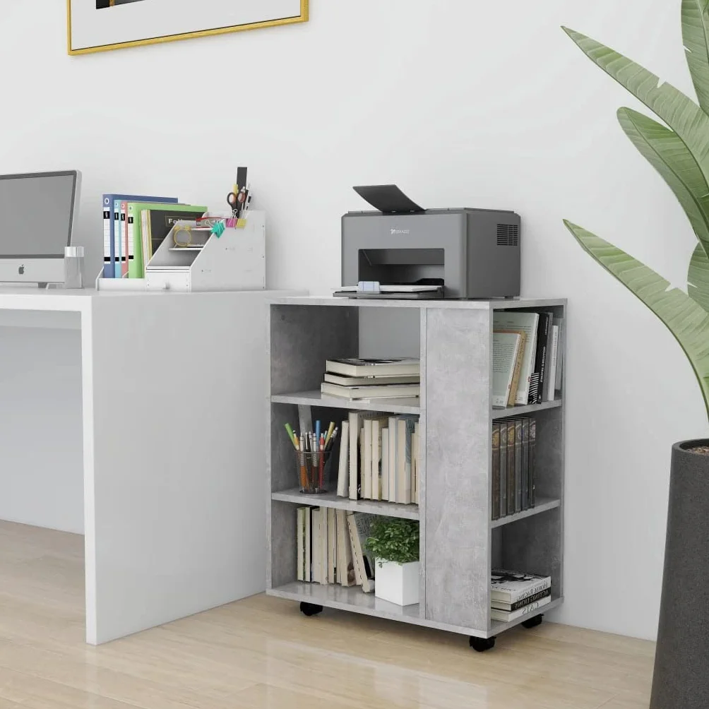 vidaXL Szafka na kółkach 60x35x75 cm beton szary