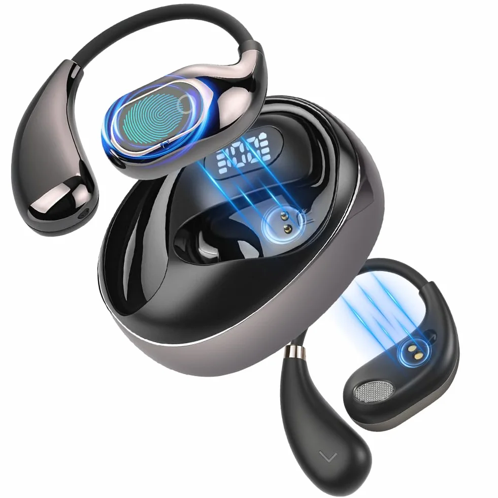 XG99 słuchawki douszne do tłumaczenia w czasie rzeczywistym, otwarte słuchawki douszne z Bluetooth 5.4, tłumacz języka 144, słuchawki douszne z 25-godzinnym czasem odtwarzania, idealne do