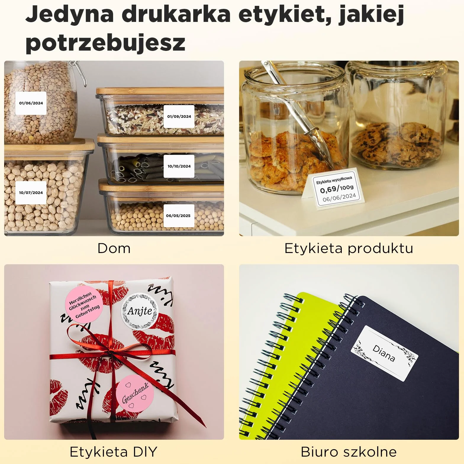 SUPVAN T50M Pro Termiczna Drukarka Etykiet Samoprzylepnych z Białymi Etykietami