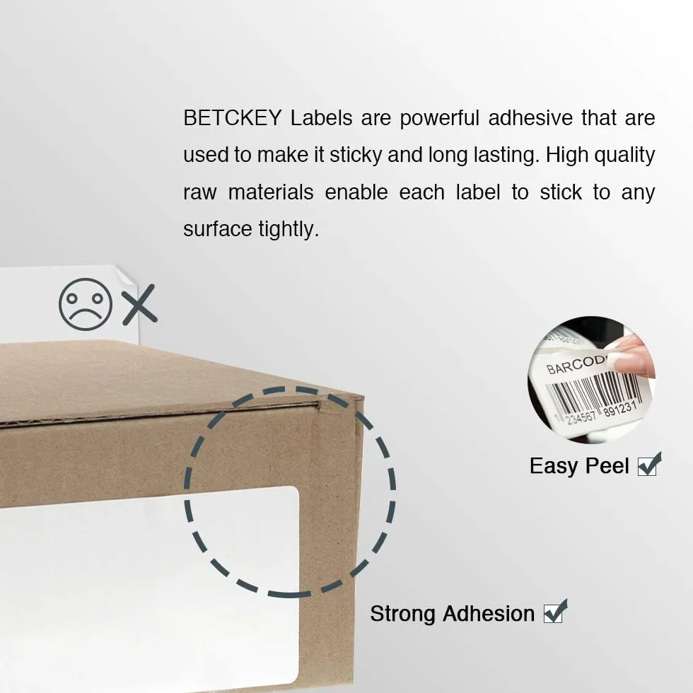 BETCKEY - 1 Rolle 11352 Etykiet Kompatybilne z DYMO S0722520, 25mm x 54mm, 500 Etykiety Adresowe Sztuk do LabelWriter 450 4XL, NIE do 550/5XL