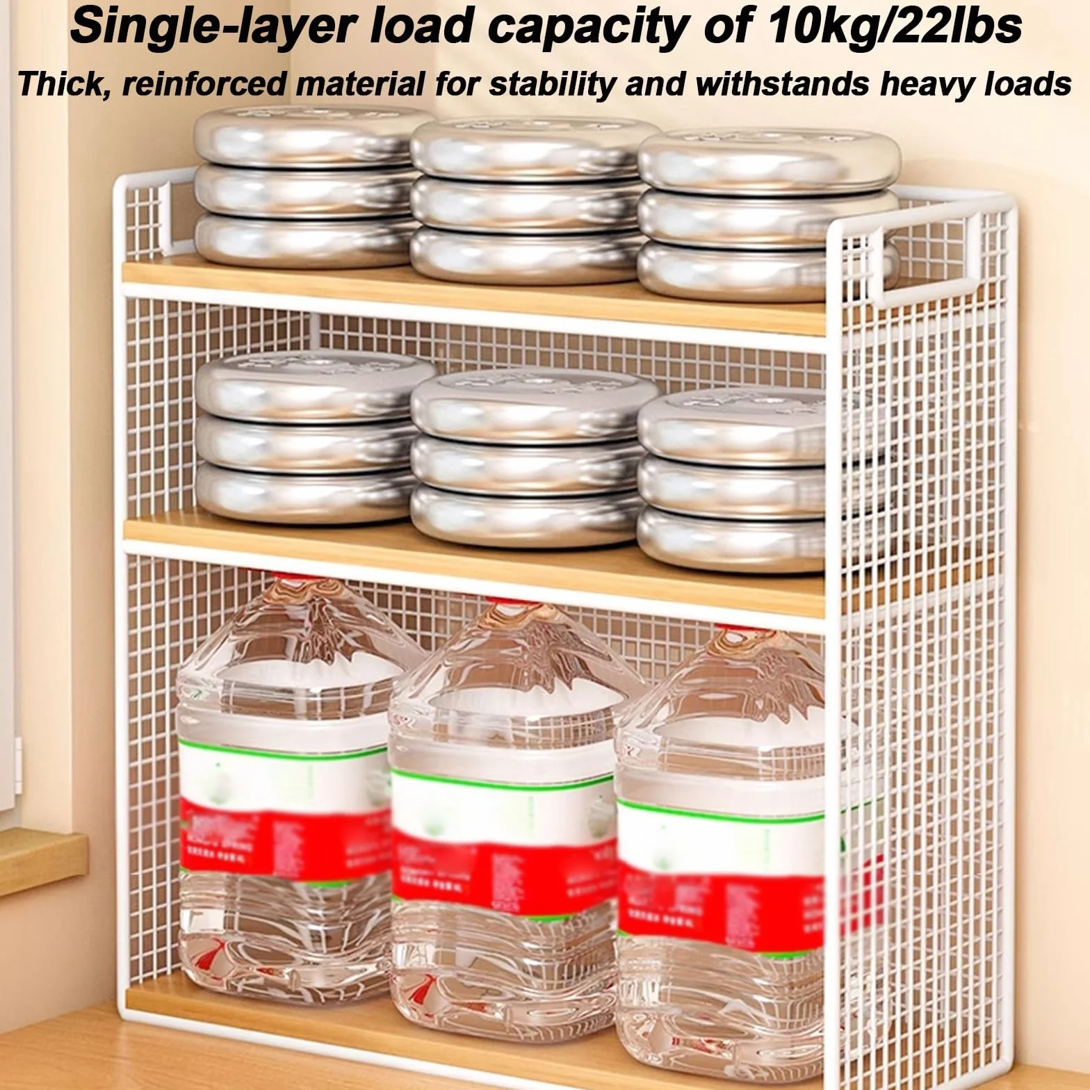 3-poziomowa Metalowa Nadstawka na Biurko, Organizer na Półkę, Do Biura, Akademika, Konstrukcja Jednoczęściowa, Nośność Pojedynczej Warstwy 10 Kg(Black,40x16x34cm)