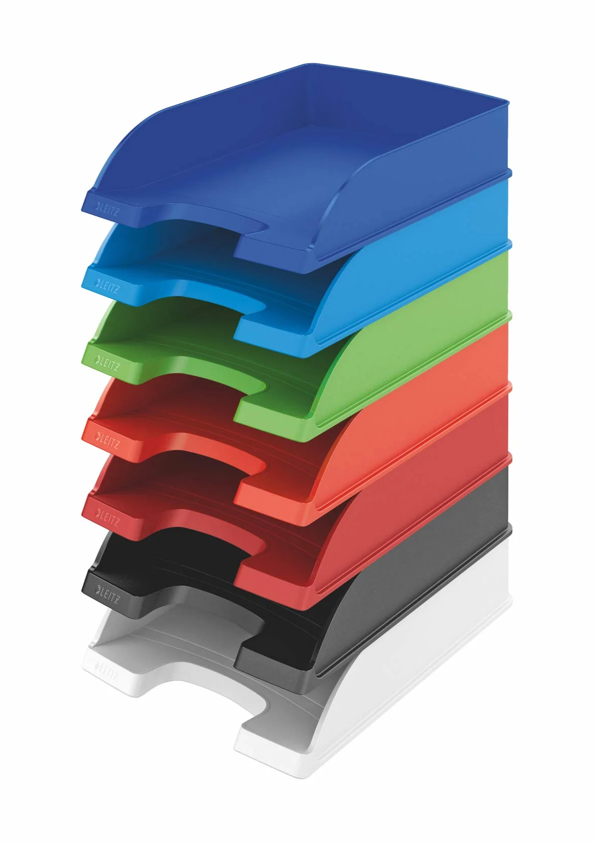 Leitz 52270001 Kosz na listy, format A4, 5 sztuk, w jakości premium, możliwość układania w stos jako organizer na biurko, możliwość łączenia z serią Plus, kolor biały
