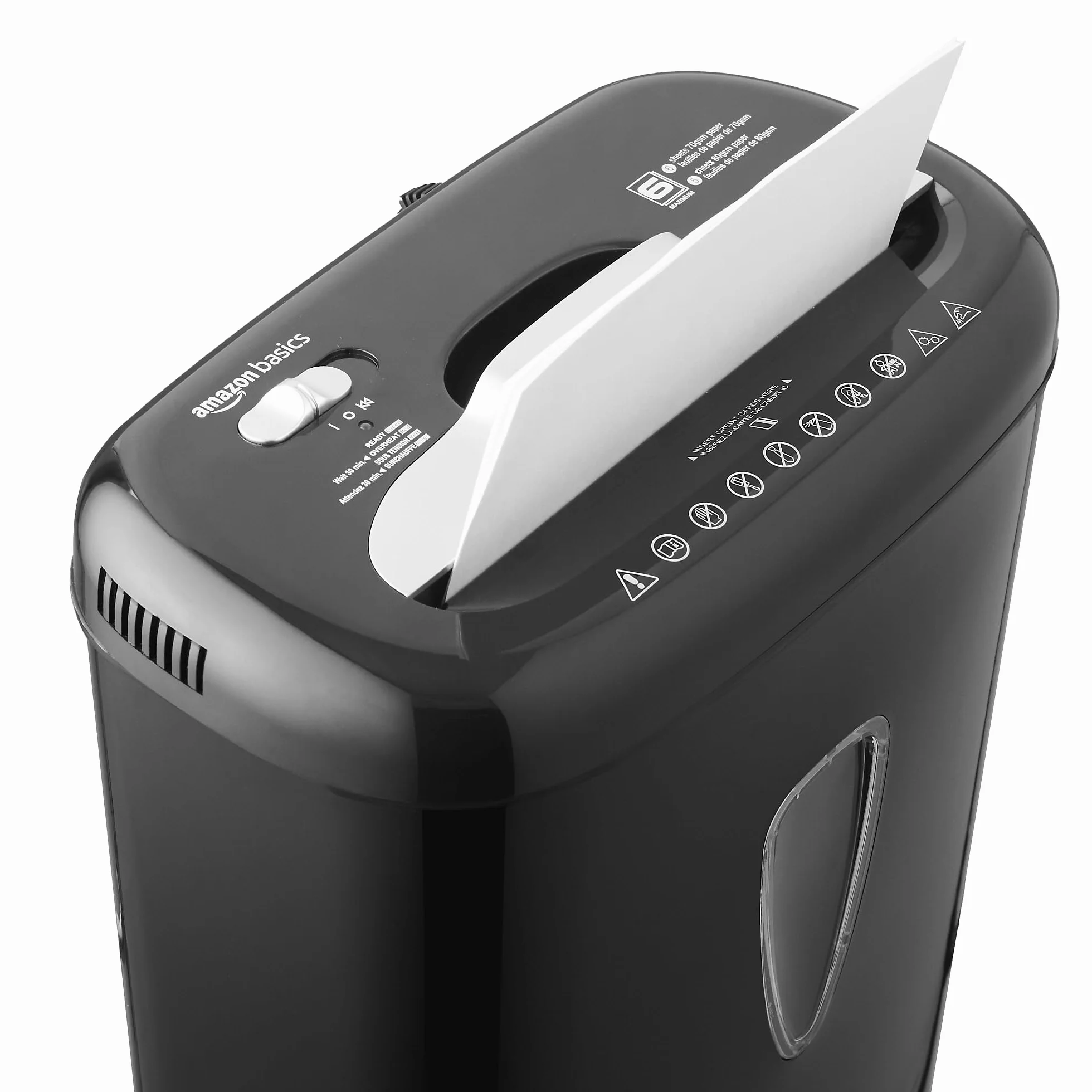 Amazon Basics Mikrocięcie niszczarki do papieru i kart kredytowych, cięcie cząstek, 5-6 arkuszy, kolor czarny
