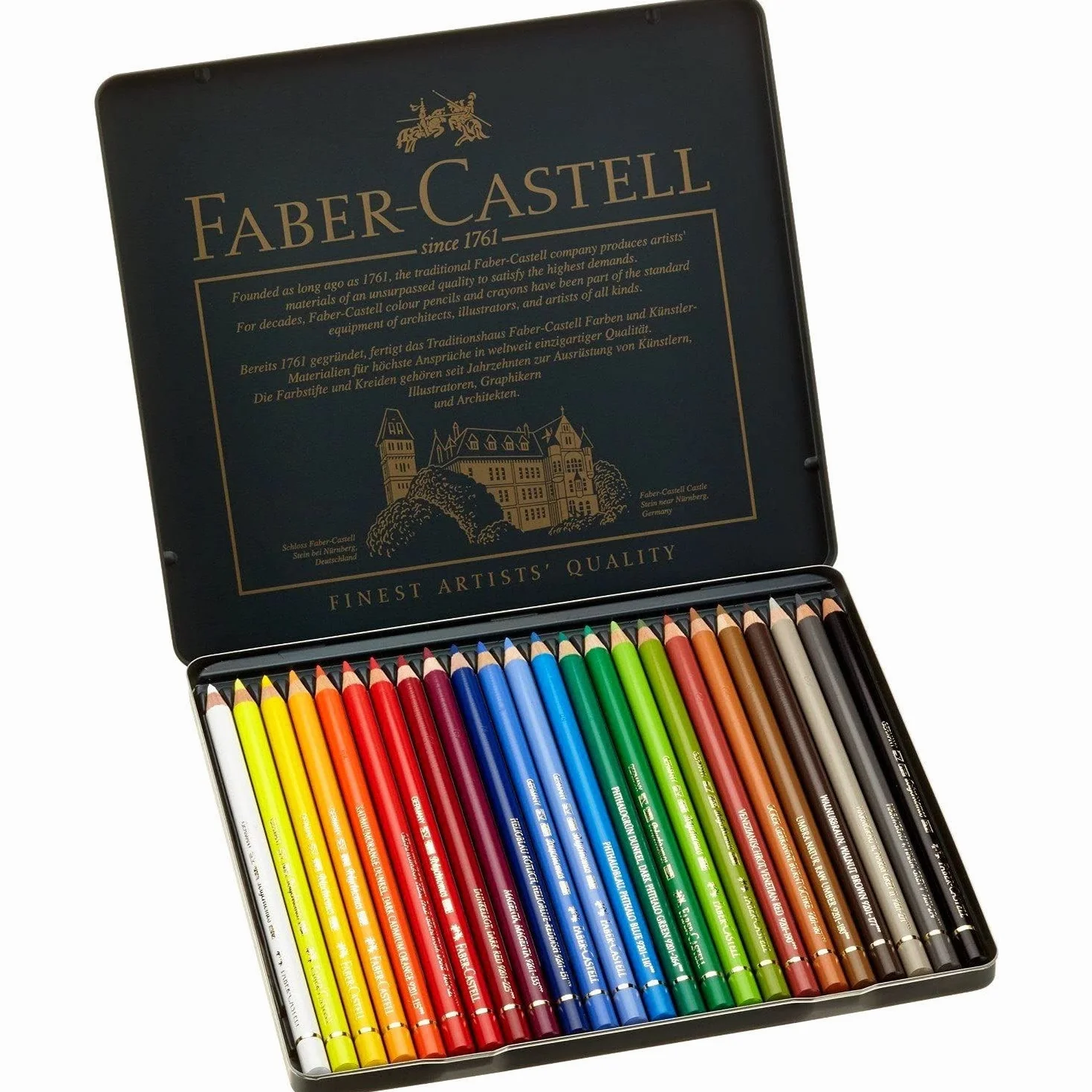 Faber-Castell Polychromos 110024 Kredki, Wielokolorowy, 24 sztuki