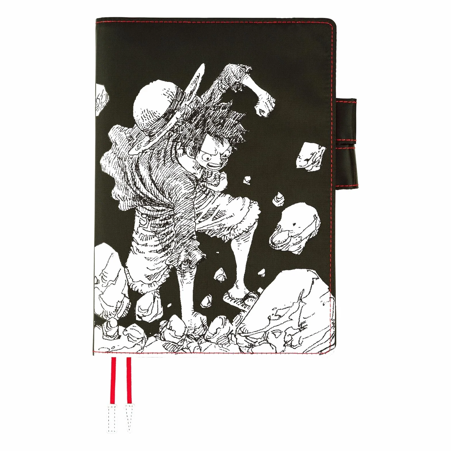 Hobonichi Techo pokrowiec na planer A5 – ONE PIECE magazine: Straw Hat Luffy (czarny) (rozmiar Cousin, tylko okładka)