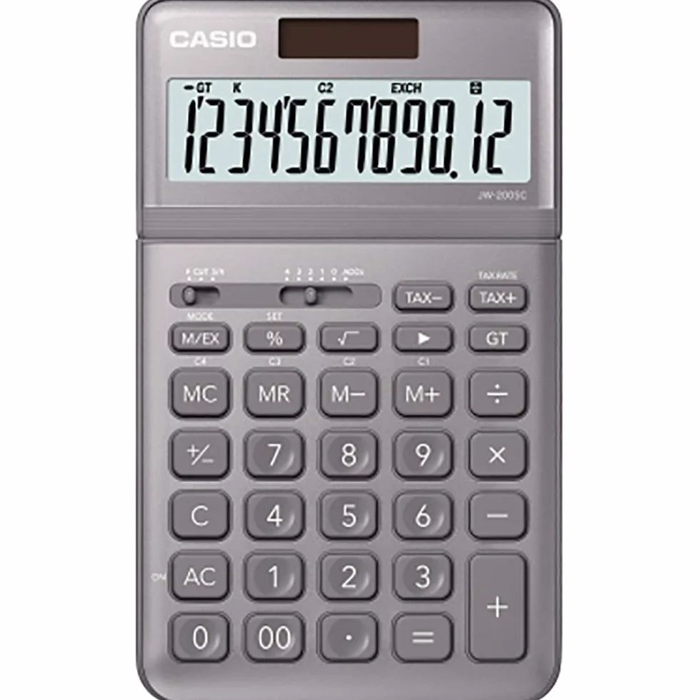 CASIO Kalkulator stołowy JW-200SC 12-cyfrowy solarne/bateryjne