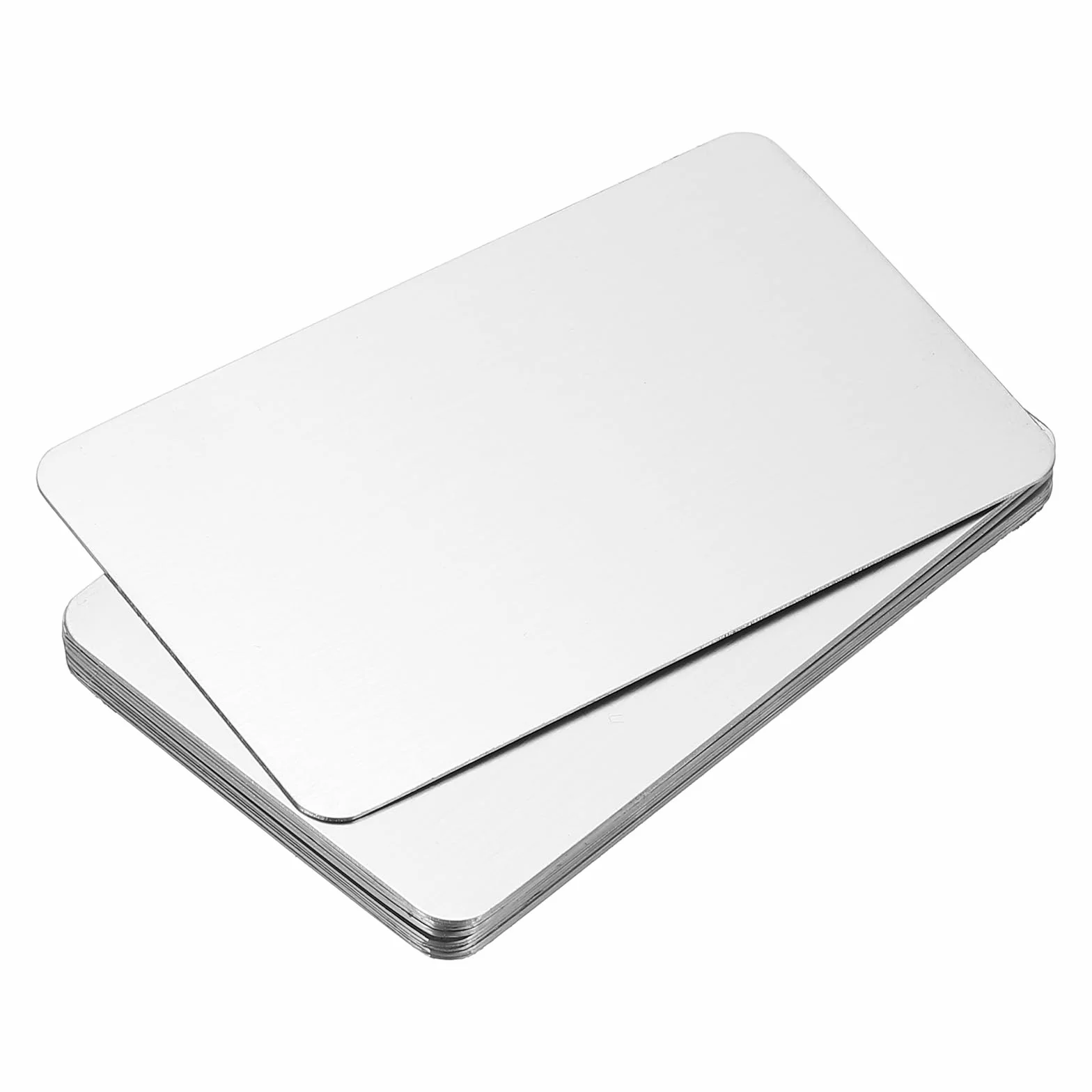 PATIKIL Metalowe wizytówki ze stali nierdzewnej, 0,3 mm, 12 sztuk, puste wizytówki, grawerowanie laserowe do kart podarunkowych DIY, srebrne