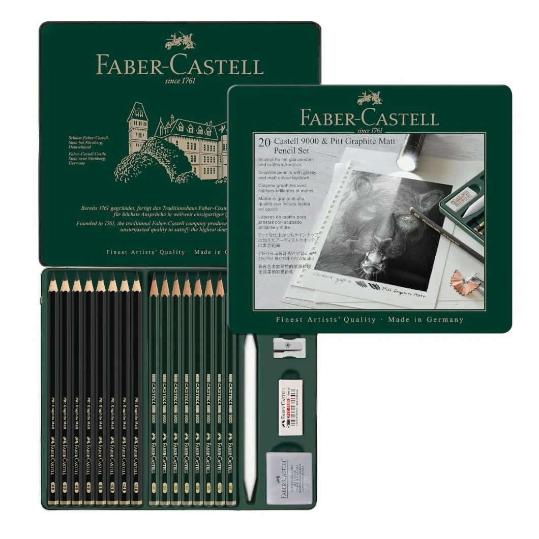 Faber-Castell Pitt Graphite Matt FC-115224 Zestaw Ołówków, Szary, 20 Elementów