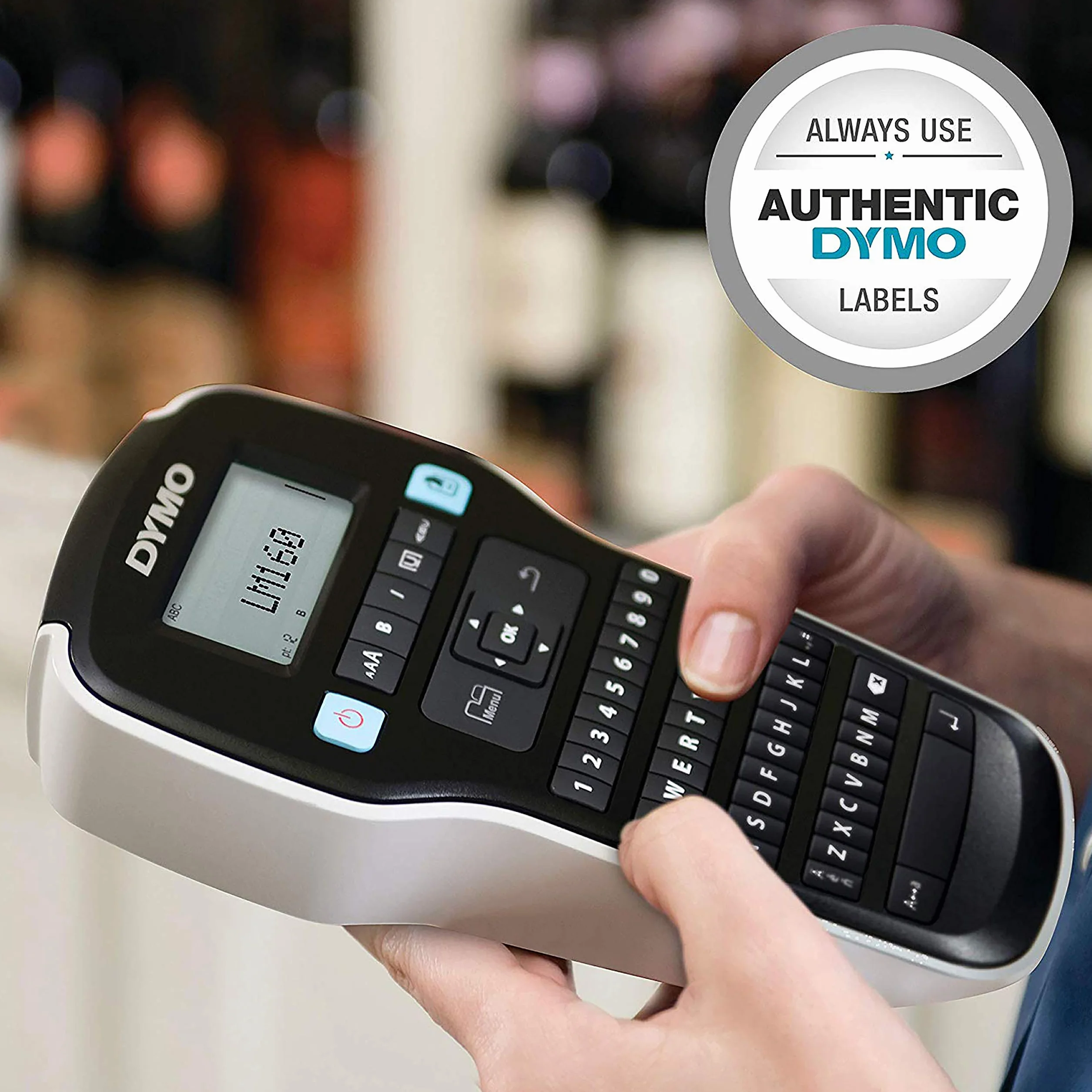 DYMO LabelManager 160 przenośne urządzenie do etykietowania, zestaw startowy, urządzenie do etykietowania z klawiaturą QWERTZ i łatwą edycją tekstu, z 3 rolkami, do etykiet D1 o szerokości 6, 9 i 12