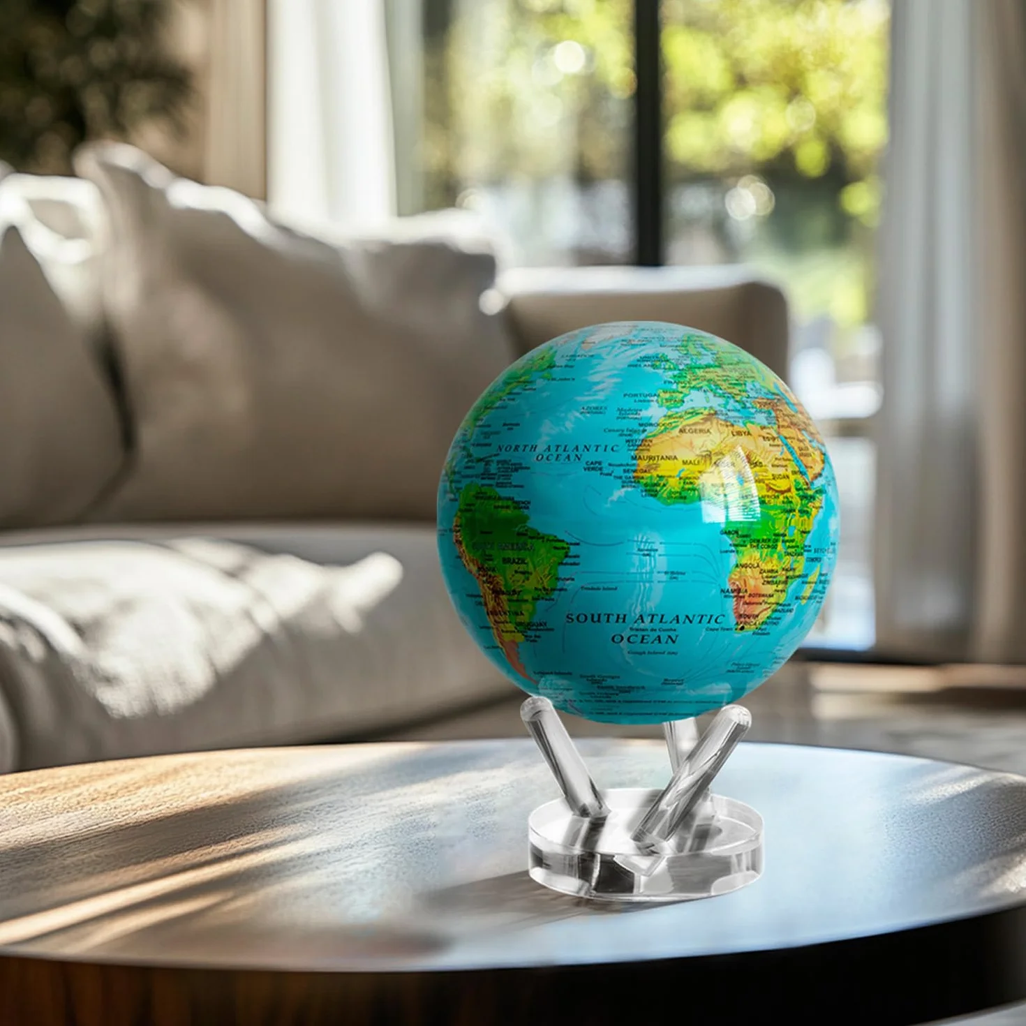 MOVA Globe Oceaniczny Niebieski z Reliefem Signature 6" Samonapędzający się Globus Zasilany Światłem