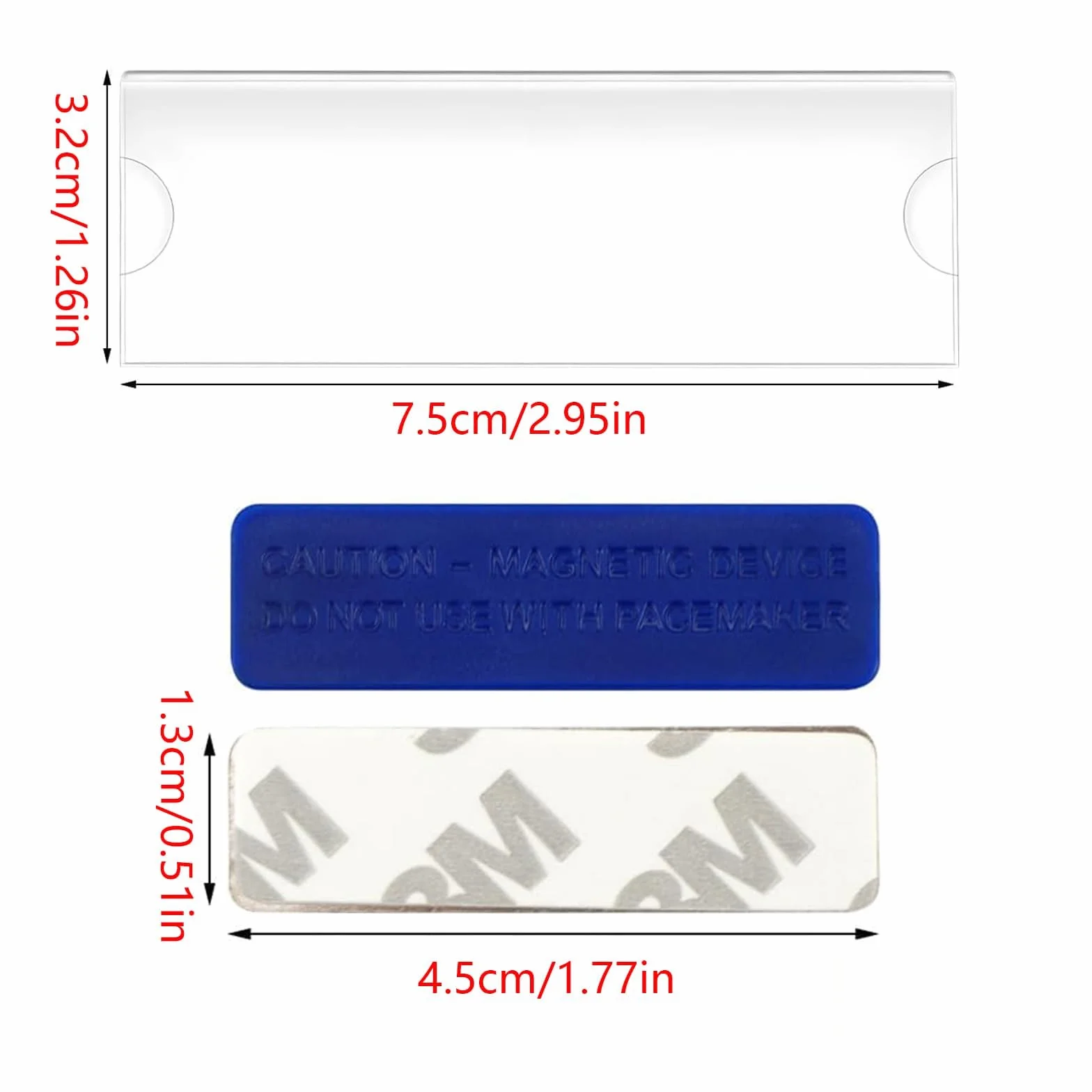 10 sztuk magnetycznych identyfikatorów, identyfikator magnetyczny 75 x 30mm, identyfikatory na ubrania magnetyczne, holder na identyfikator 3-stronicowy
