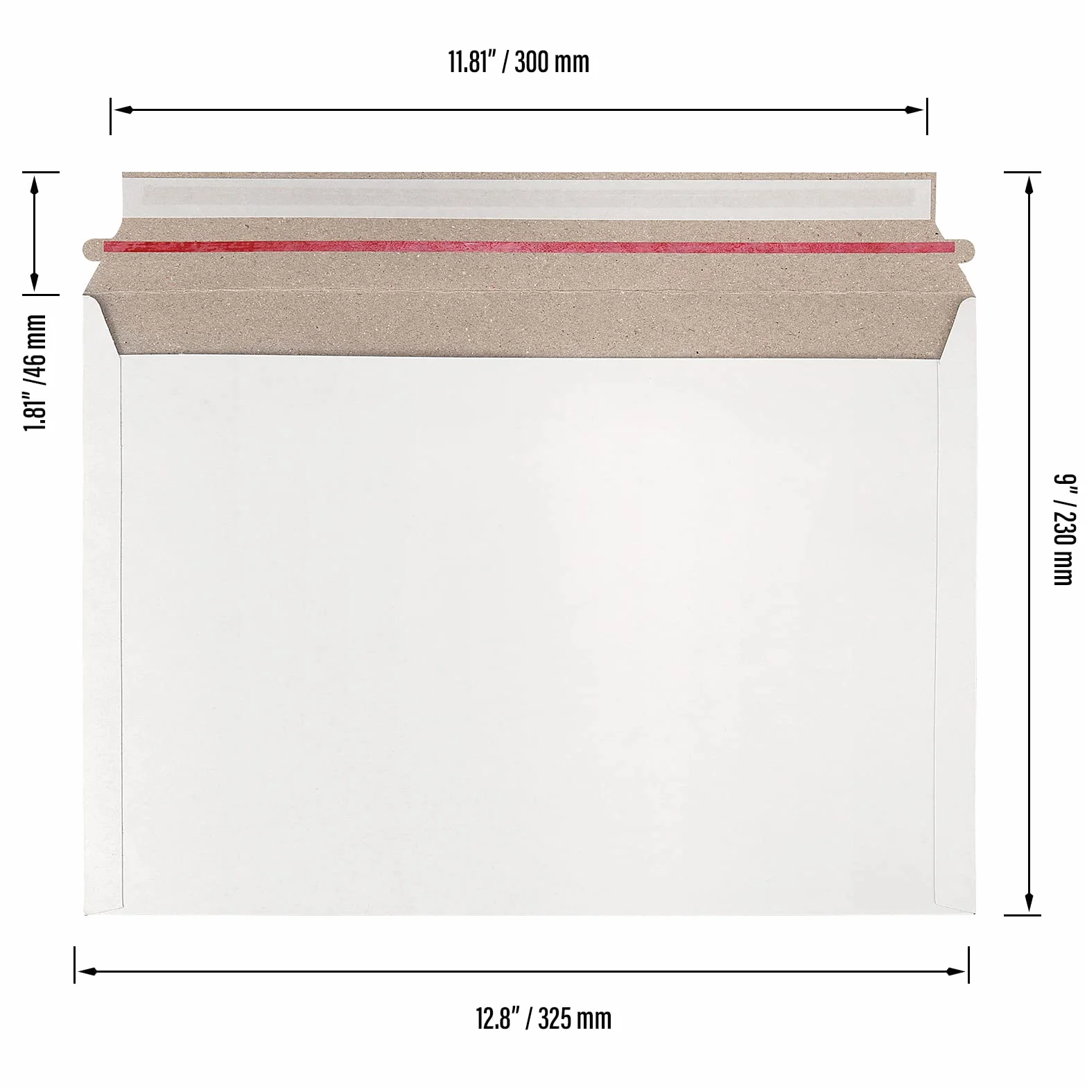SINJEUN 100 sztuk kopert kartonowych A4 C4 325 mm x 230 mm samouszczelniające białe z twardą tablicą Manilla