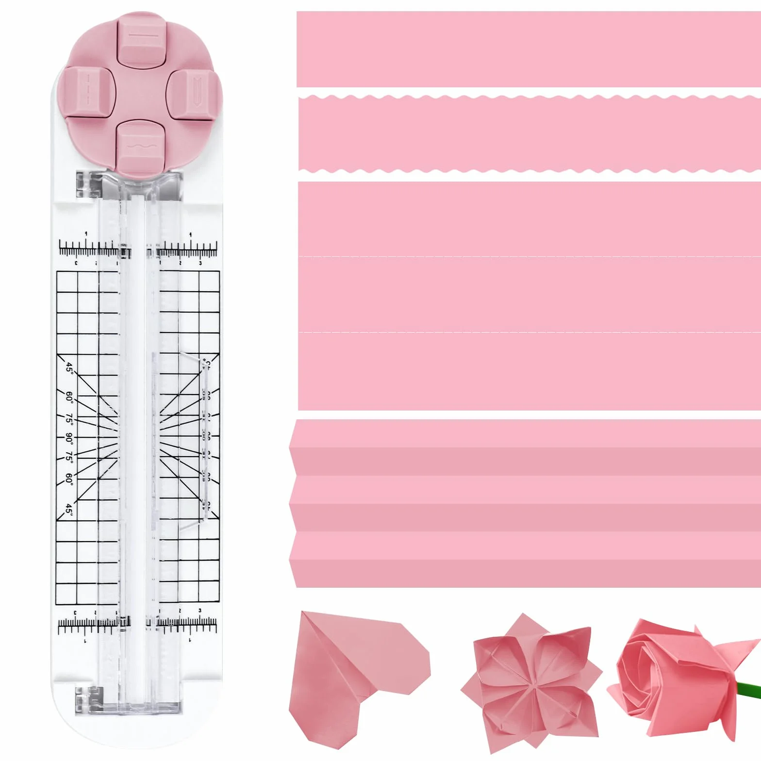 Przecinak do papieru 4 w 1 z boczną linijką ochronną narzędzie do scrapbookingu linia prosta falista