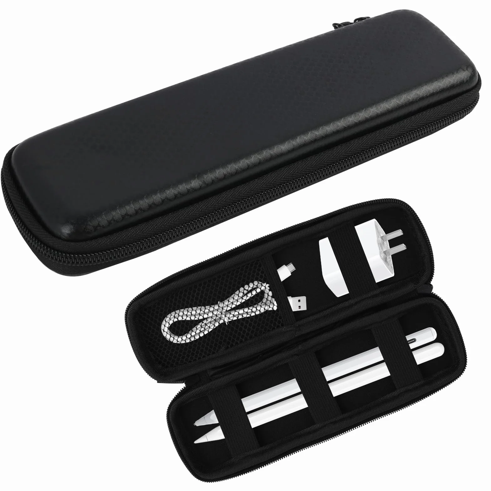 Etui na długopisy do Apple Pencil Pro/USB-C i Apple Pencil 1./2. Gen, neoprenowe etui ochronne z zamkiem błyskawicznym i przegródką, kompatybilne z iPad Air/Pro, Samsung Stylus, Surface Pen