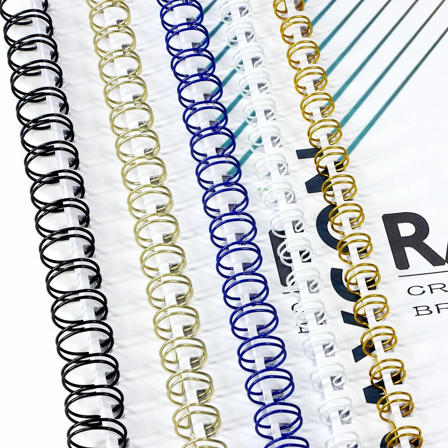 RAYSON Kolce do wiązania drutu, 23 pętle, 15-50 arkuszy, skok 2:1, 9,5 mm, A4, wielokolorowe, 100 sztuk
