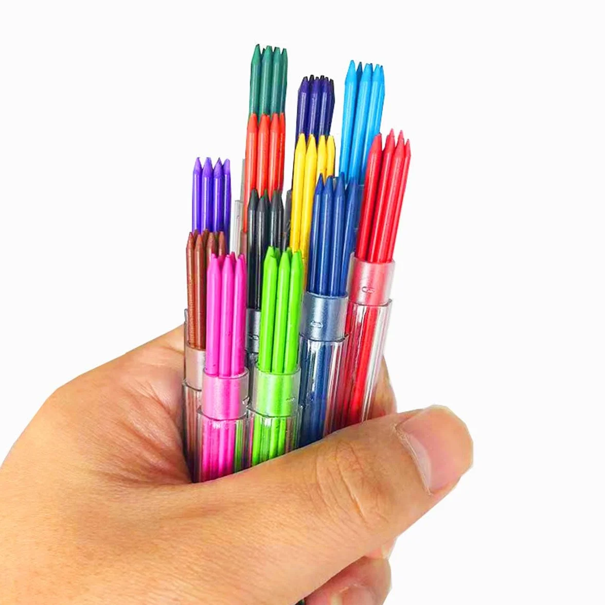 MROOFUL 2,0 mm 96 sztuk 12 kolorowych ołówków, materiały do szkicowania artystycznego, czerwony, niebieski, żółty, zielony, różowy ołówek, automatyczny ołówek