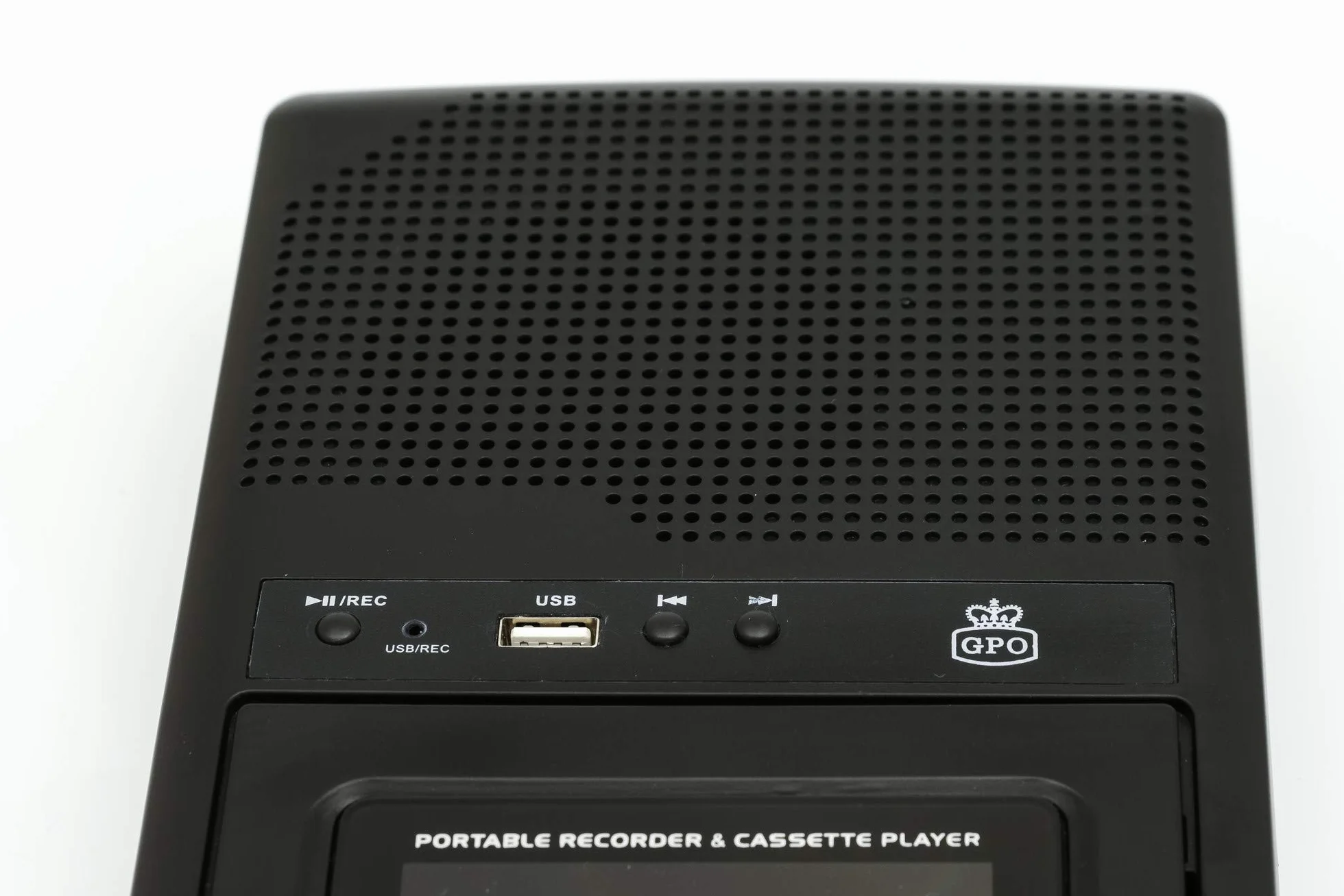 GPO CRS132 nagrywarka kasetowa USB z wbudowanym mikrofonem, regulacja głośności, czarny