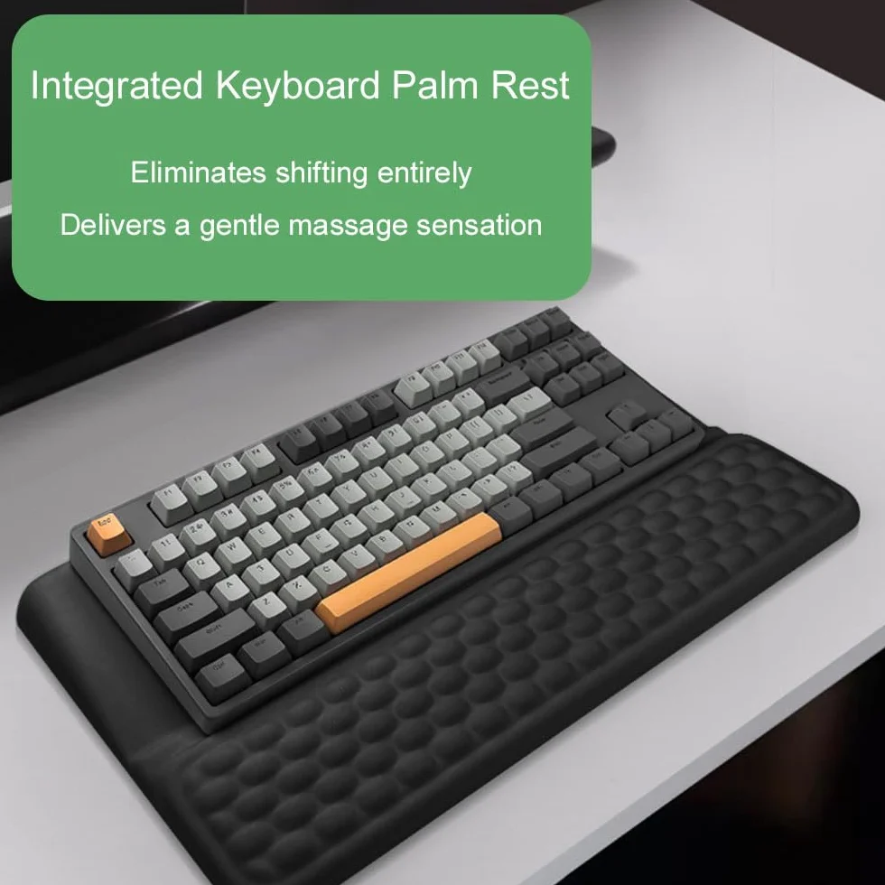 Sightday Ergonomiczna podkładka pod nadgarstek do klawiatury z podstawą, 2-w-1 podkładka pod nadgarstek do klawiatury, miękka pianka z pamięcią kształtu, podkładka pod klawiaturę, antypoślizgowa