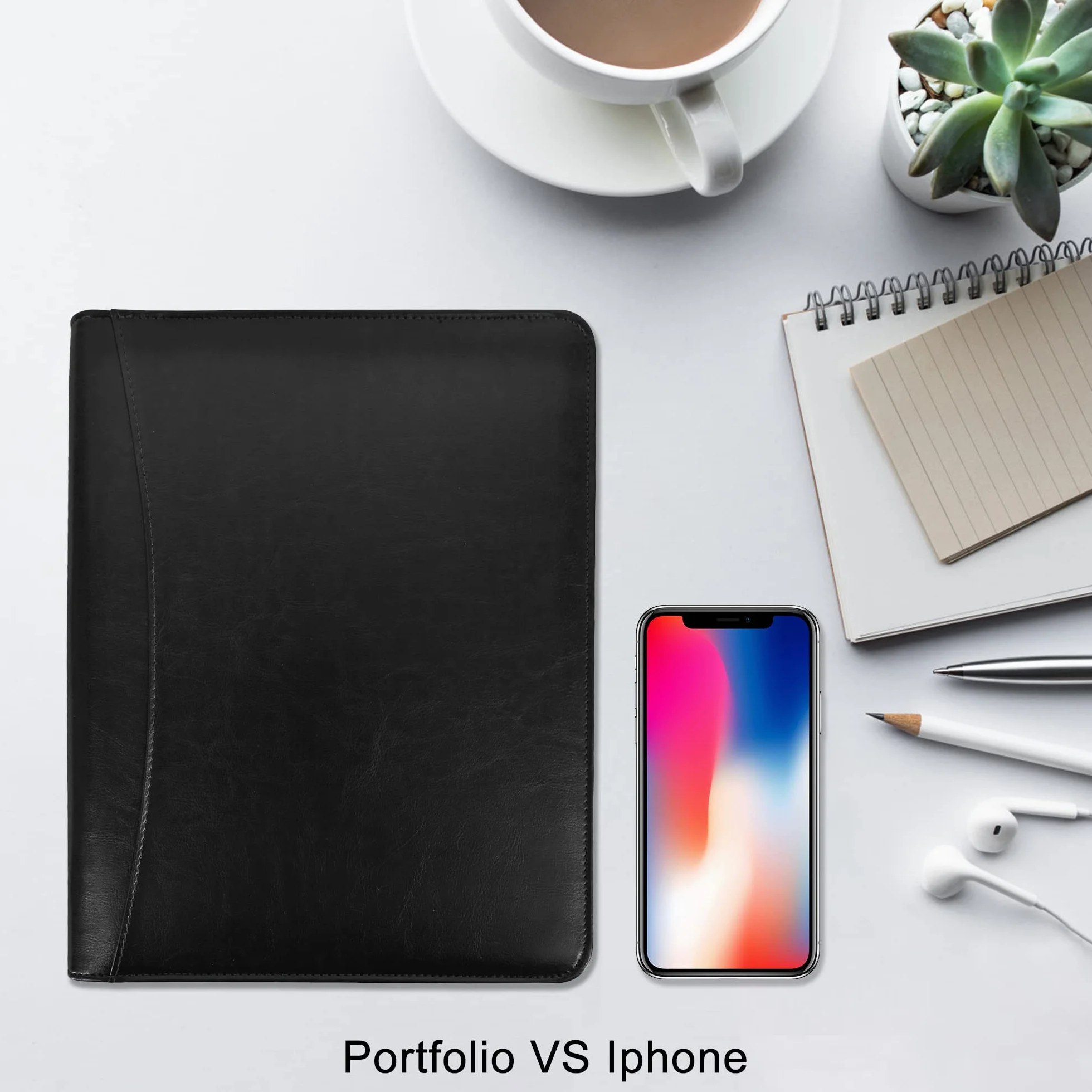 GraduationMall Biznes Zapinane na zamek Portfolio A4 Schowek Teczka konferencyjna Skóra PU Wywiad Wznów Legalny Dokument Organizator Czarny