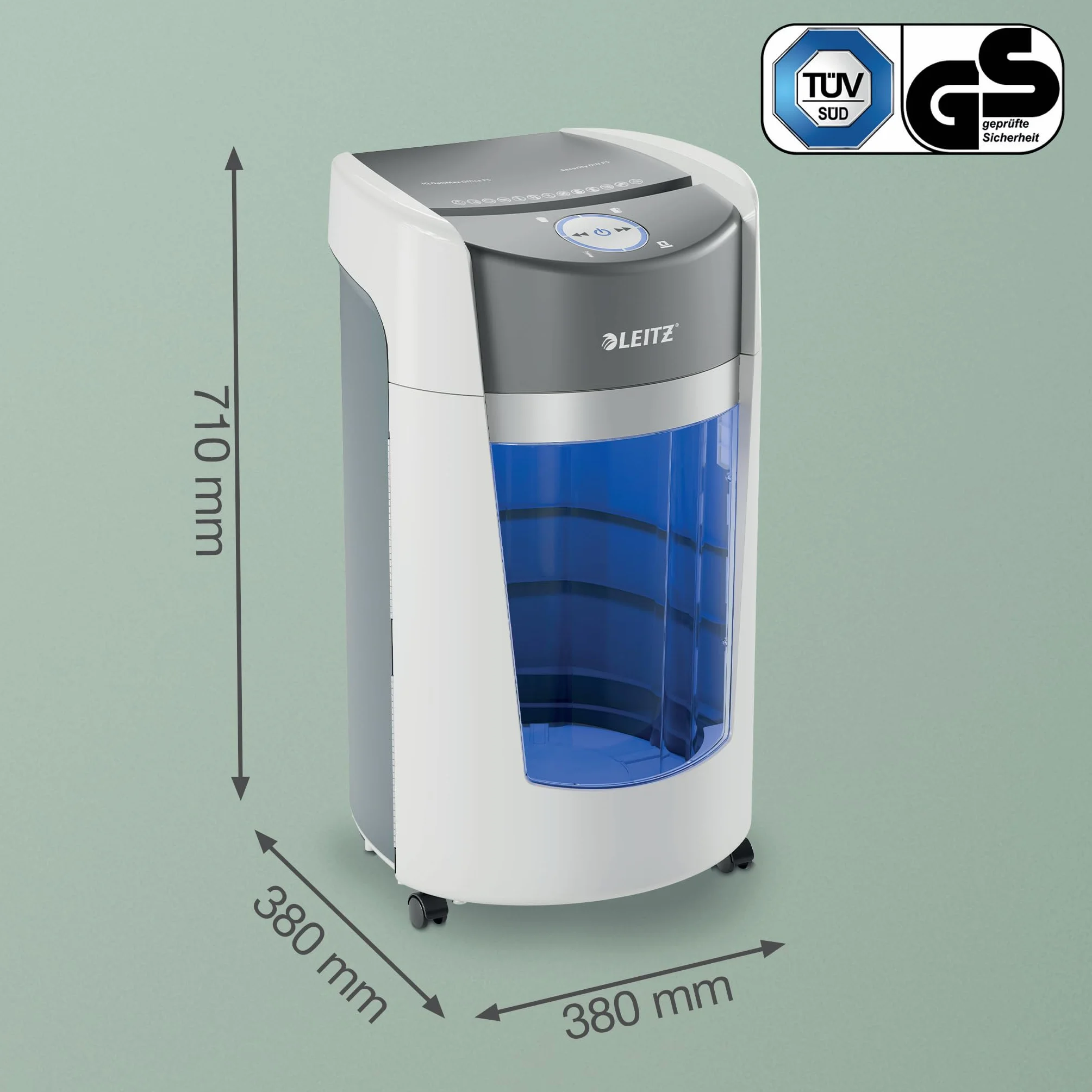 Leitz IQ OptiMax Office 550 Niszczarka P5 Mikrocięcie 35L 550 kartek A4 10-12 kartek 70-80 gsm 120 min