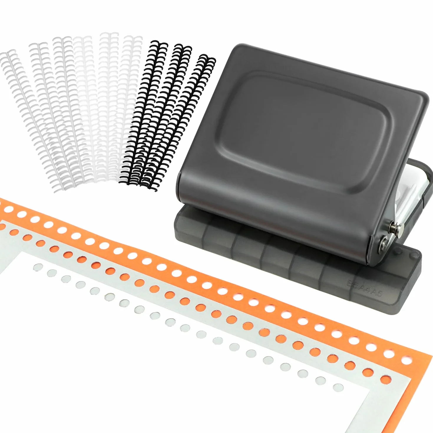 QWORK® Podnośnik do kalendarzy z 10 otworami pasuje do papieru A4/B5/A5, zawierający 10 kolorowych pierścieni do segregatora (30 otworów)