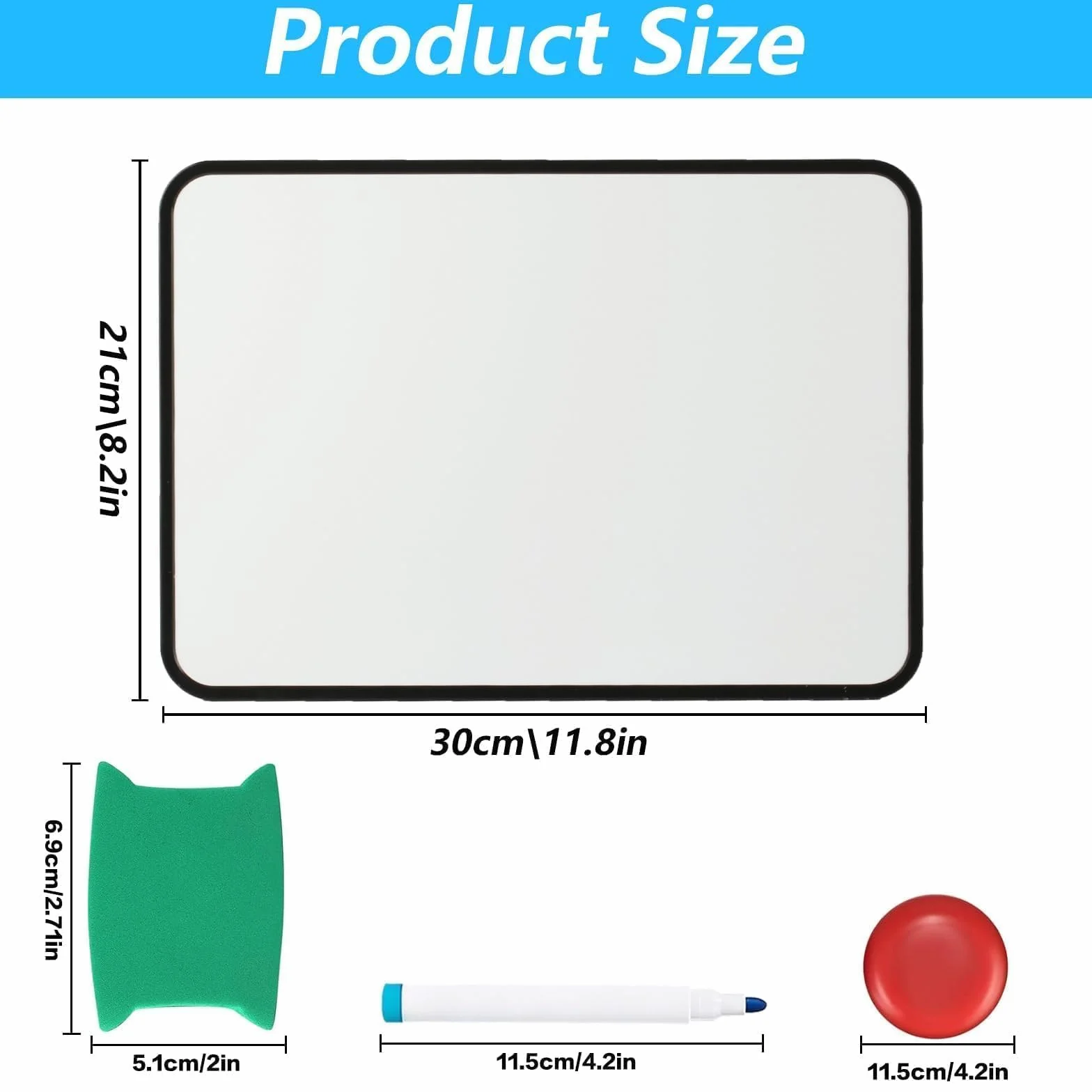 Magnetyczna tablica biała dwustronna A4 30x21 cm suchościeralna