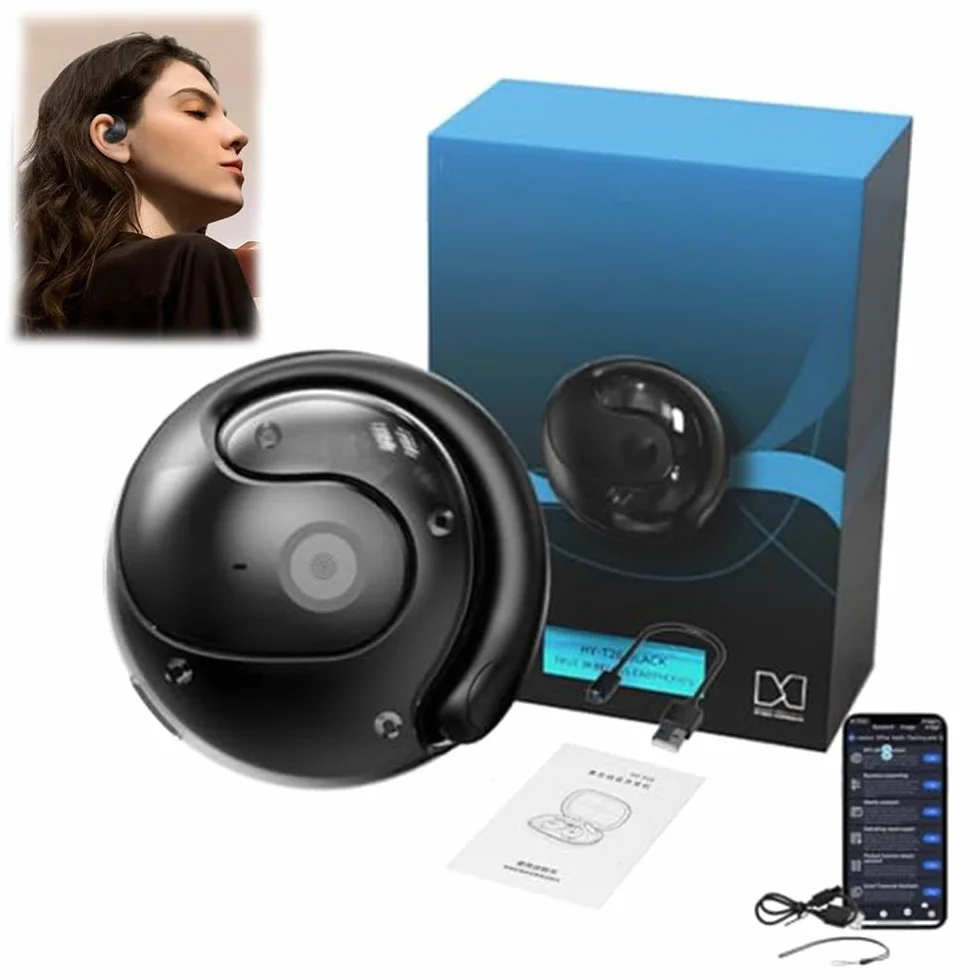 T26 Pro Language Translator, Simultaneous Interpretation Earphone, Supports over 75 Different Languages, Translation Earbuds Real Time(Black)