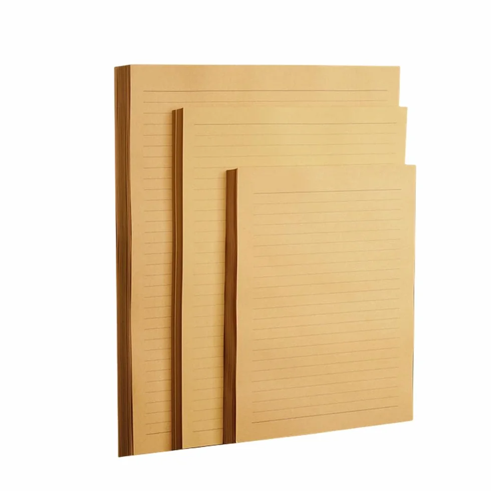 Kraft papier linowany A5 vintage dwustronny do pisania zaproszeń dekoracyjny 100 ark.