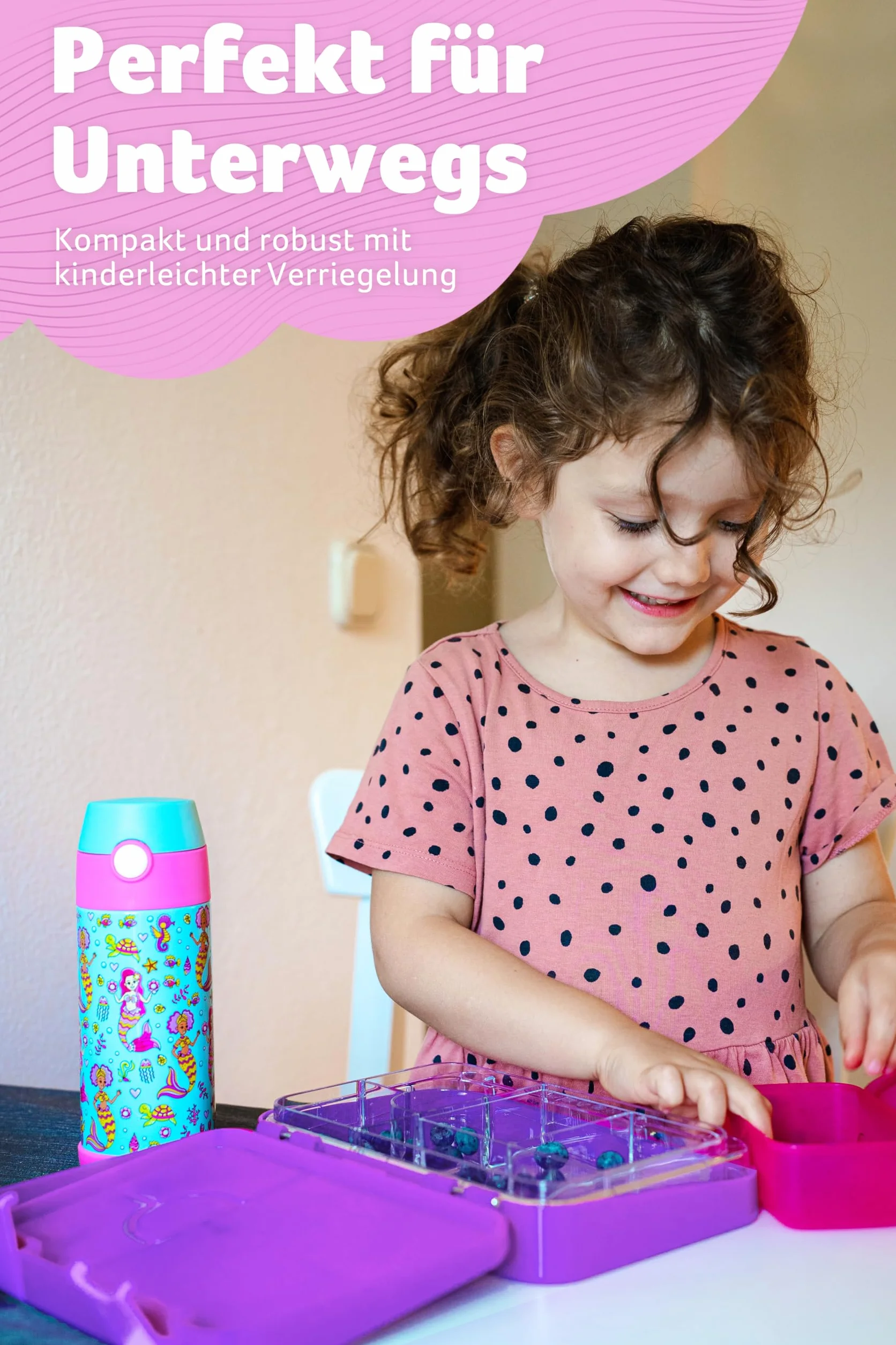 Jarlson® Pudełko śniadaniowe dla dzieci z przegródkami - TONI Lunchbox - Bento Box szczelne – Pudełko na drugie śniadanie do przedszkola i szkoły - Dziewczynki i chłopcy | Pudełko na drugie śniadanie