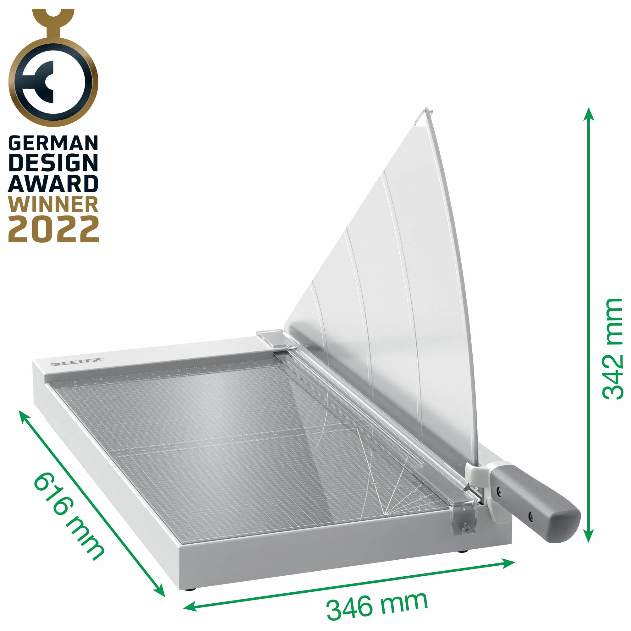 Leitz, Gilotyna do Papieru Leitz Precision Office A3 z Prowadnicą Wyrównującą, Tnie do 15 Kartek, Długość Cięcia 457 mm, Stalowe Ostrze z Osłoną, Światło EdgeGlow (90220000)
