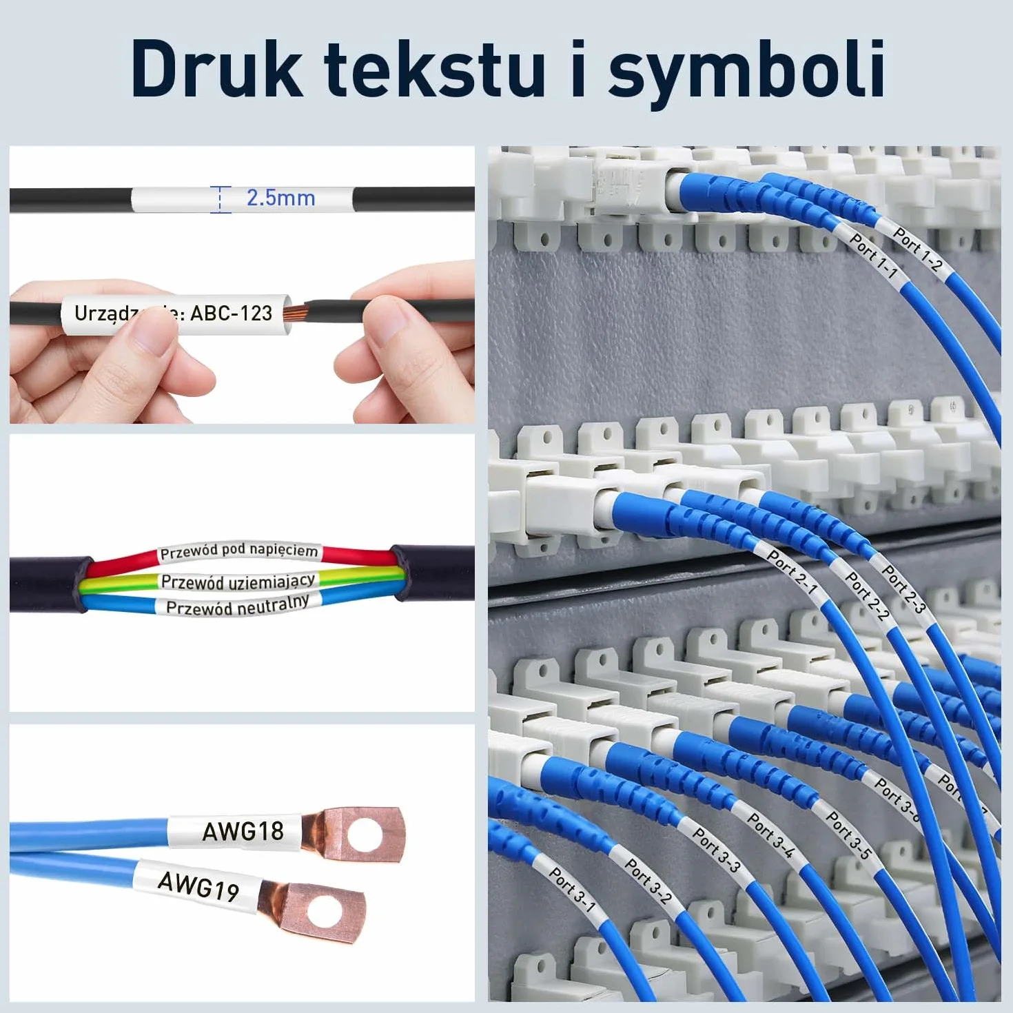 SUPVAN G15M Termokurczliwa Tuba Etykietująca ∅3.5 mm x 2 m Czarna Na Biały