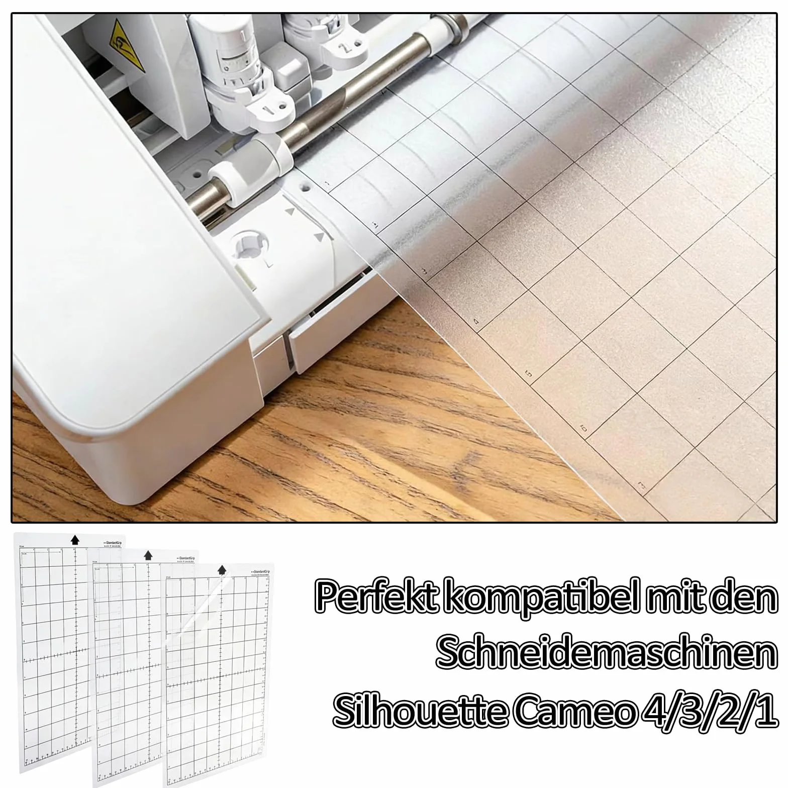 3 sztuki mat do cięcia Silhouette Portrait, wymienne maty do cięcia, standardowy uchwyt, rasterowane, samoprzylepne, zestaw mat do cięcia