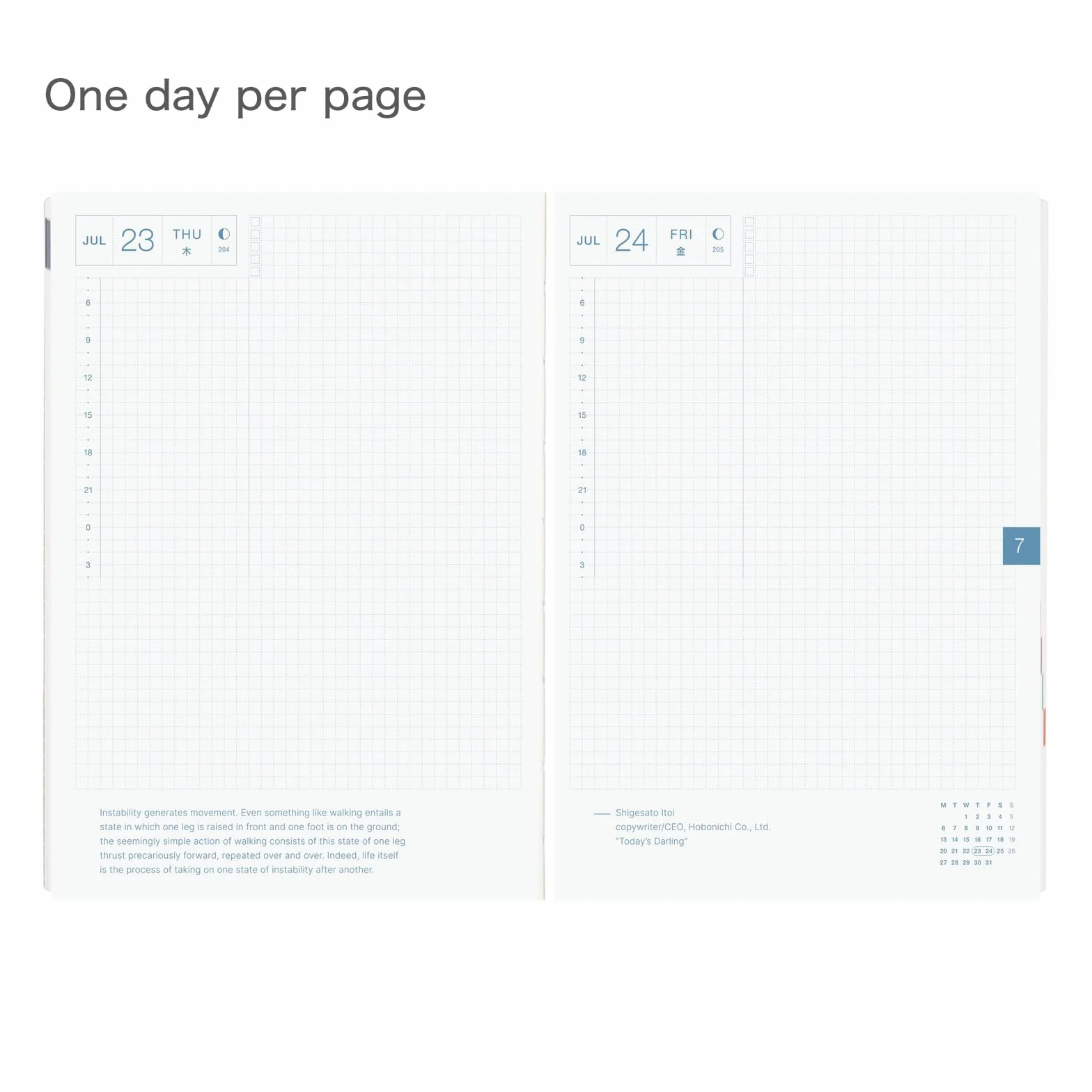 Hobonichi Techo HON A5 2026 – Paper Series: Black Gingham (angielski, styczniowy terminarz startowy)
