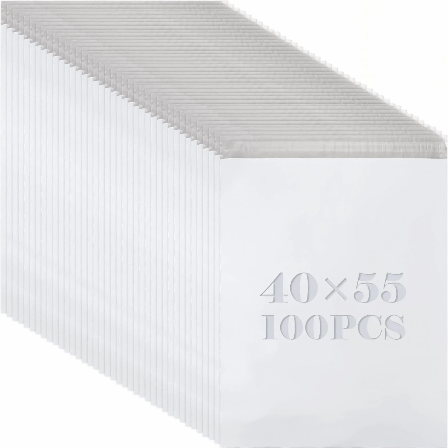 100 sztuk plastikowych torebek do wysyłki, nieprzejrzyste, samoprzylepne, na ubrania, opakowania logistyczne, do transportu (40 x 55 cm)