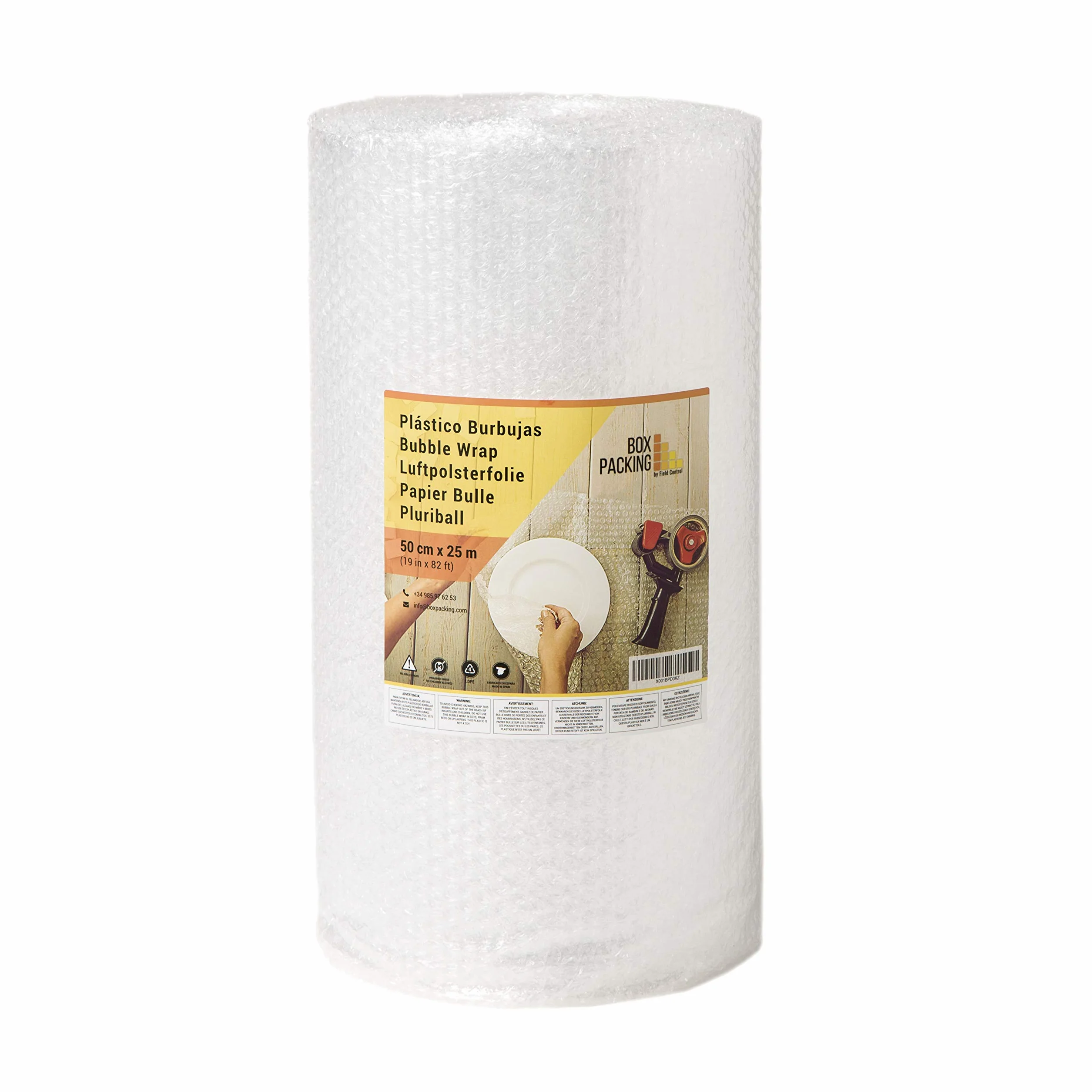 BOXPACKING | Folia Bąbelkowa | 50 cm szerokości x 25 m długości | Folia z Wypustkami Do Pakowania i Przeprowadzek