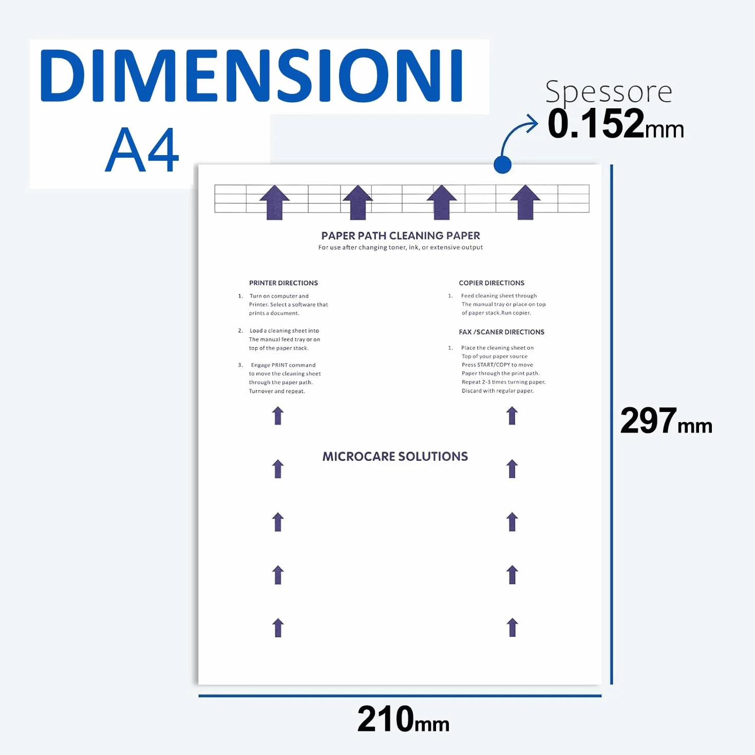 Arkusz do czyszczenia drukarki laserowej i atramentowej, wielokrotnego użytku, format A4 (210 x 297 mm), do skanera, kopiarki, wałka faksu