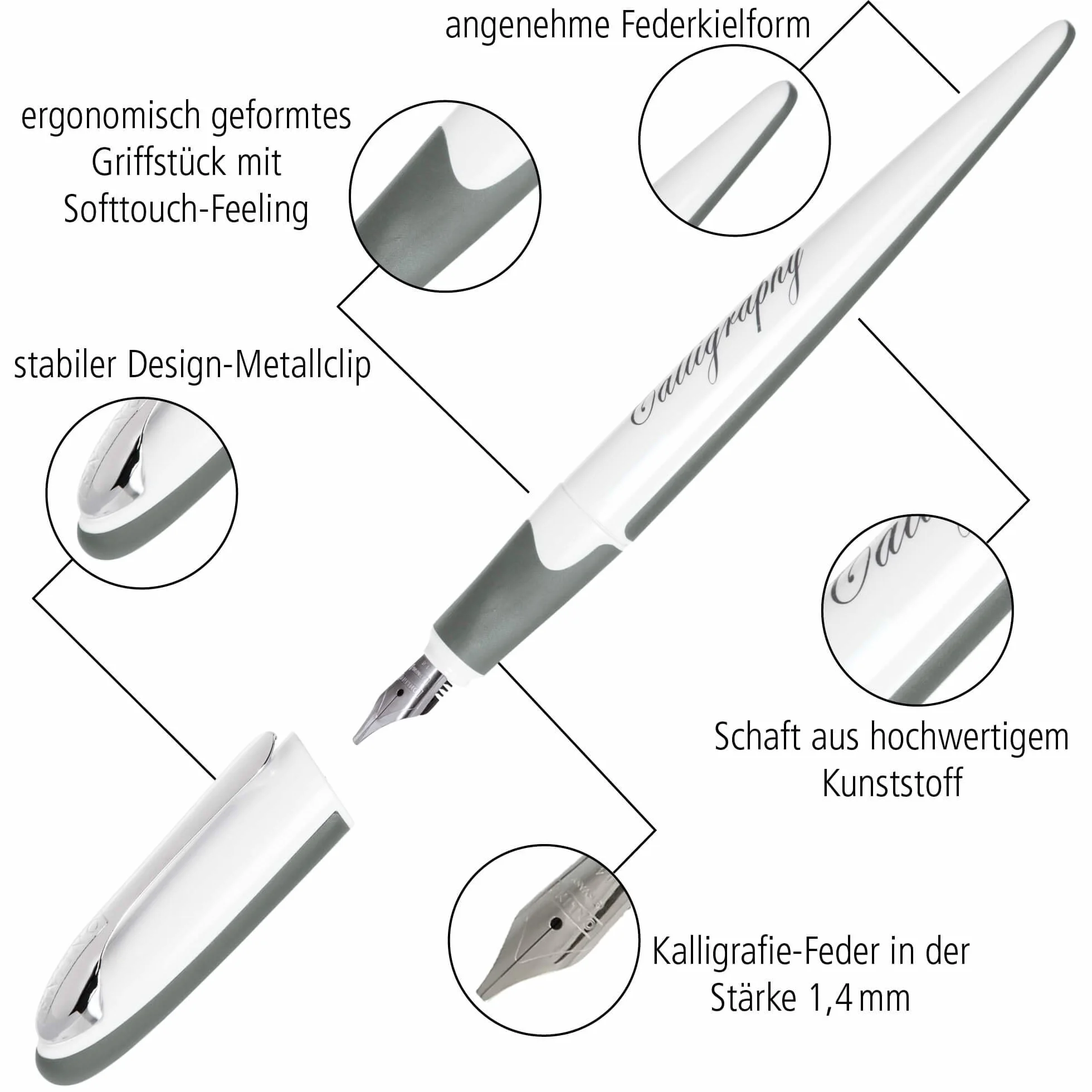 Online Pióro do kaligrafii, pióro do kaligrafii Air Blue, pióra do kaligrafii o grubości kreski 1,4 mm, standardowe wkłady atramentowe lub konwerter, w zestawie wkład kombi niebieski, 10002/3D