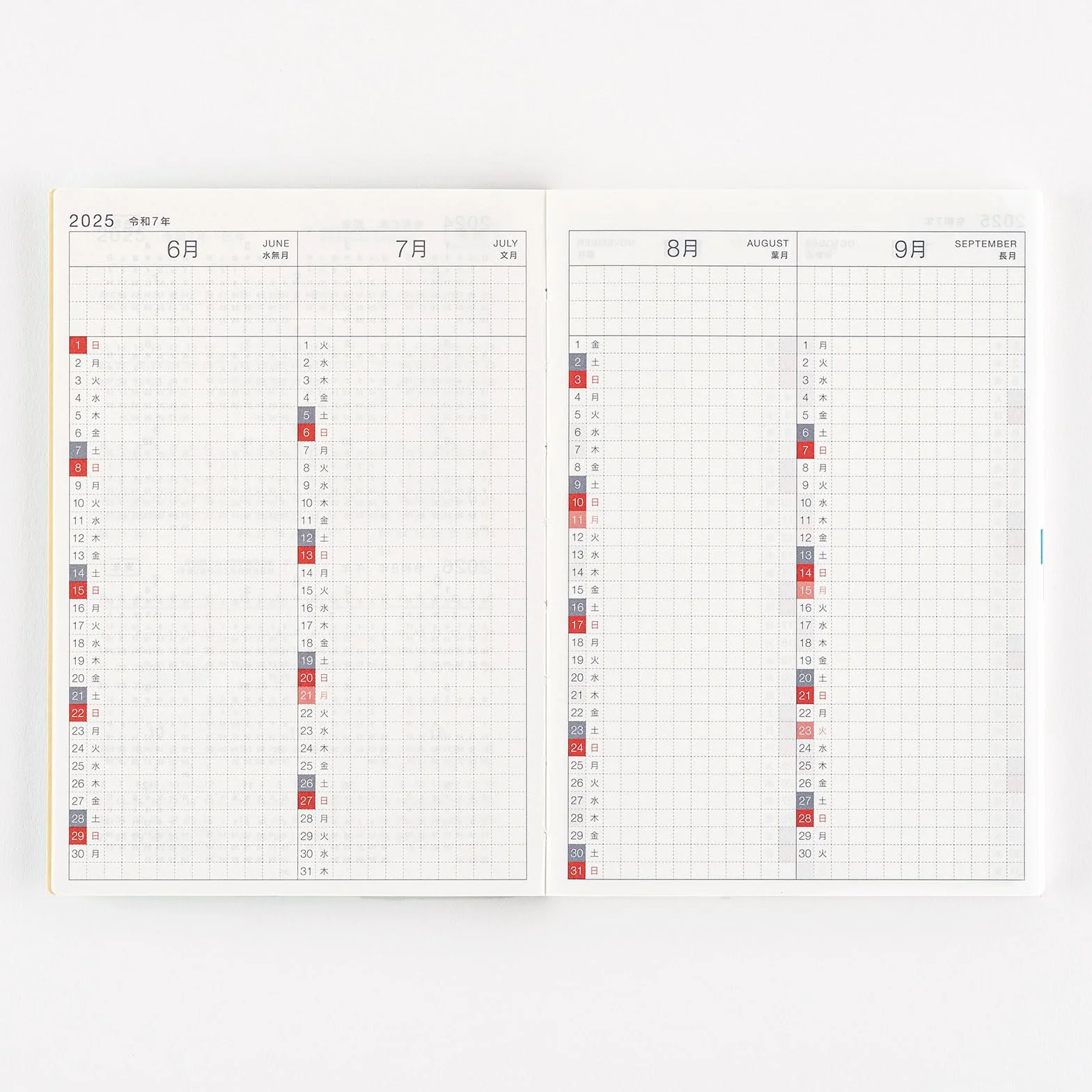 Hobonichi Techo 2025 japońska oryginalna książka Avec [rozmiar A6/dziennik miesięczny/książka na 6 miesięcy/1 lipca - 31 grudnia / początek poniedziałku]